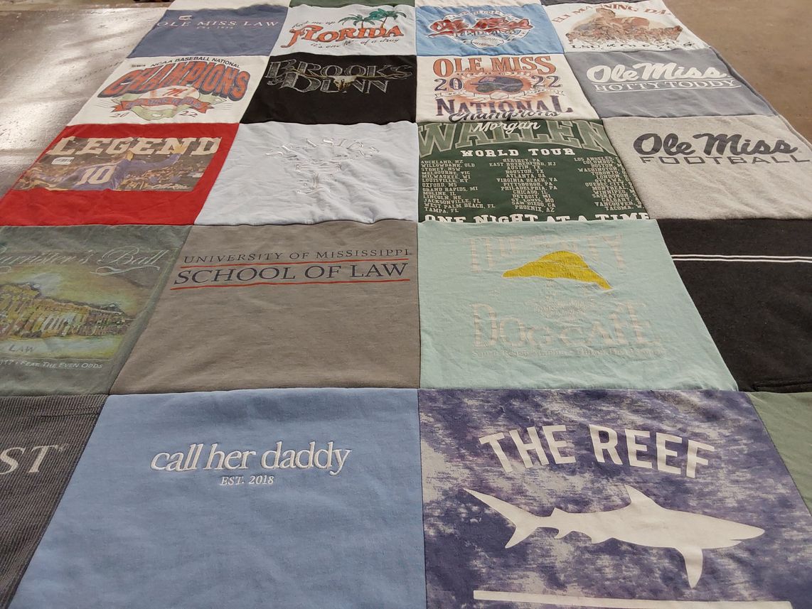 T-shirt quilt featuring ole miss football by Kelly from MS
