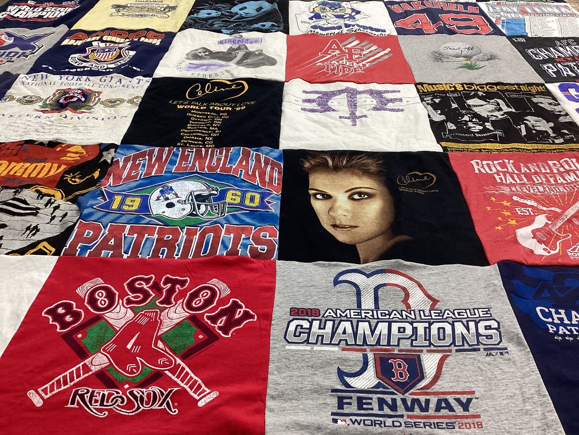 T-shirt quilt featuring new england patriots, boston red sox by Mary from FL