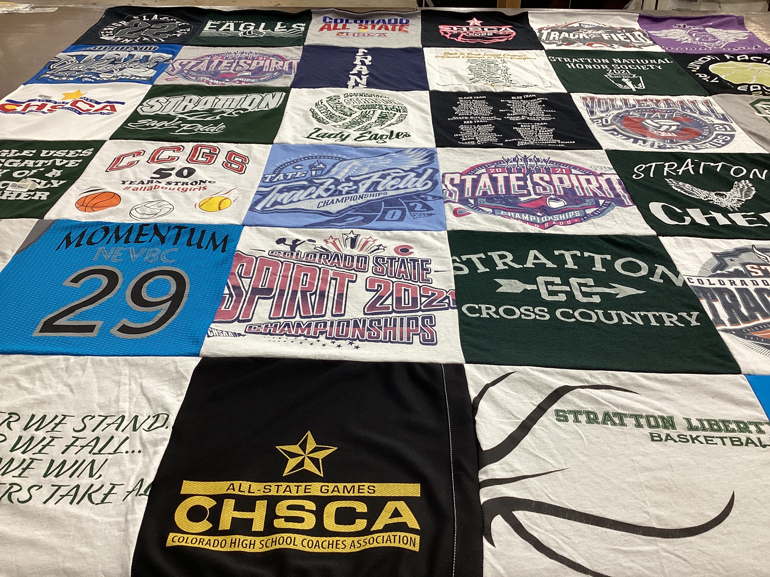 T-shirt quilt from stratton high school, stratton liberty high school by Kennedy from CO