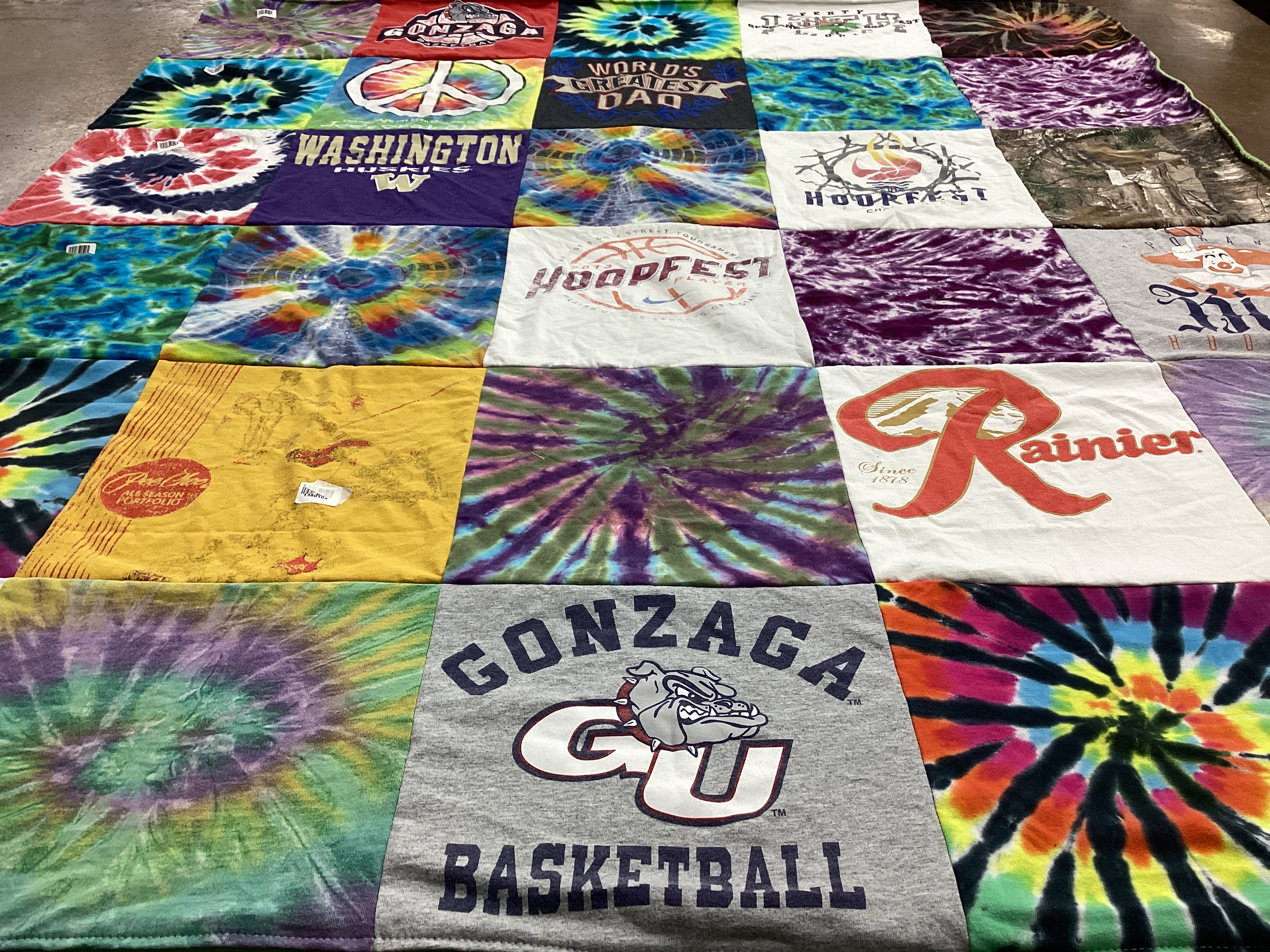T-shirt quilt from gonzaga university, university of washington by Doris from WA