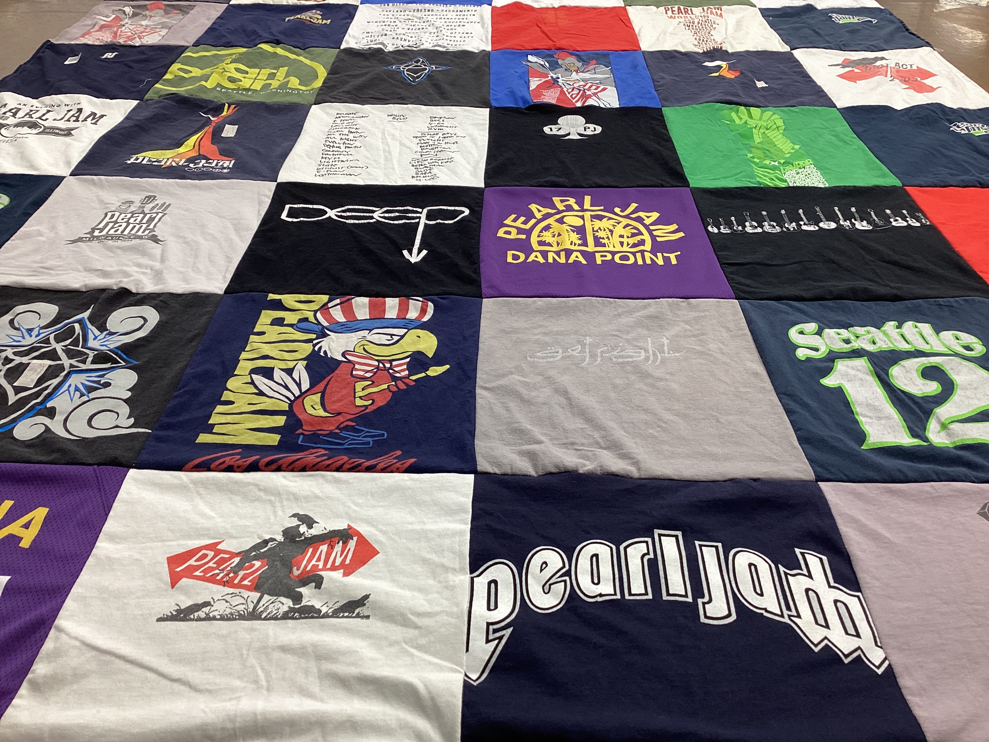 T-shirt quilt with music, concerts themes by George from FL