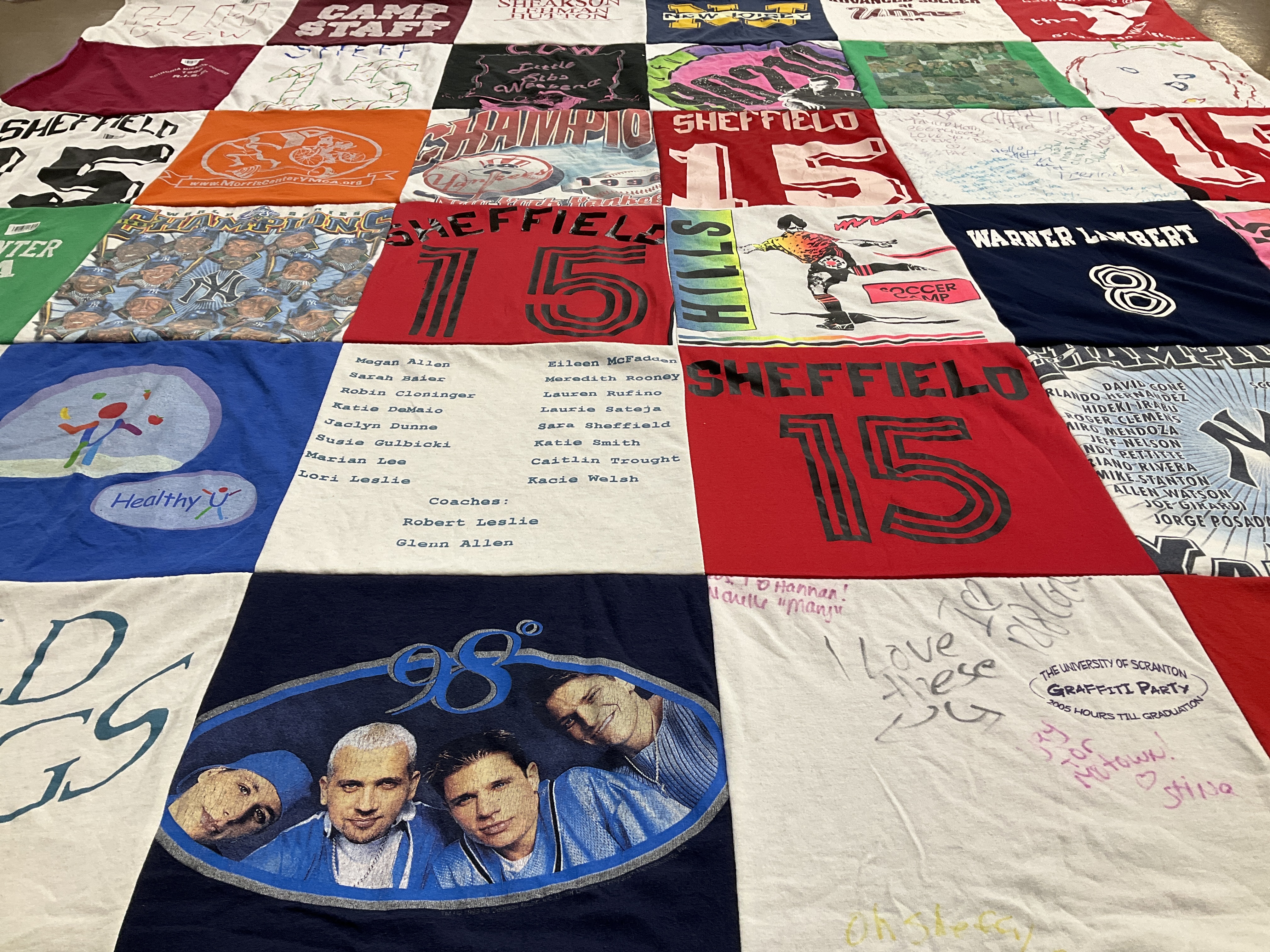 T-shirt quilt featuring the sheffield sports team by Jose from NJ