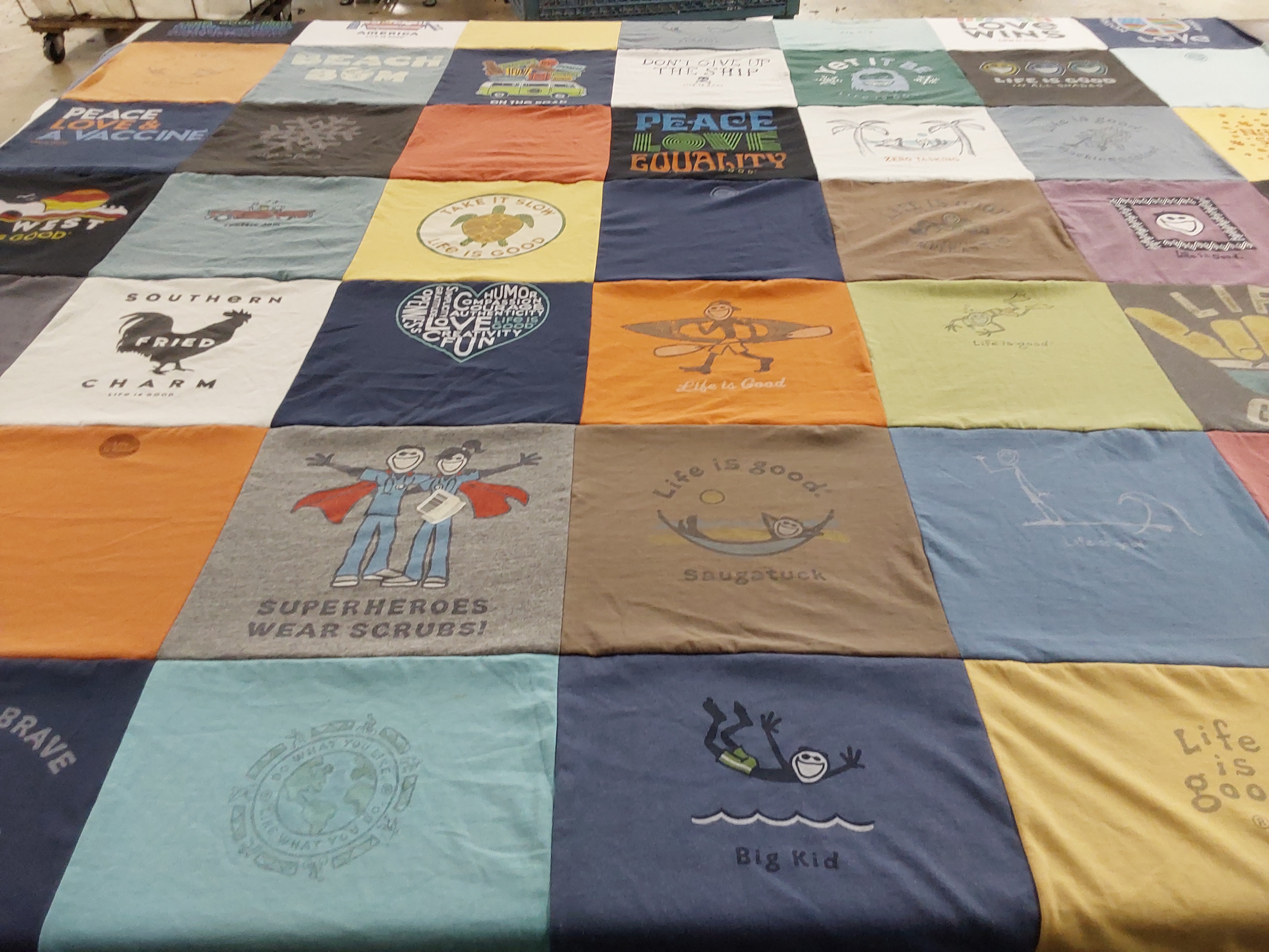 T-shirt quilt with health, equality themes by Kimberly from IN