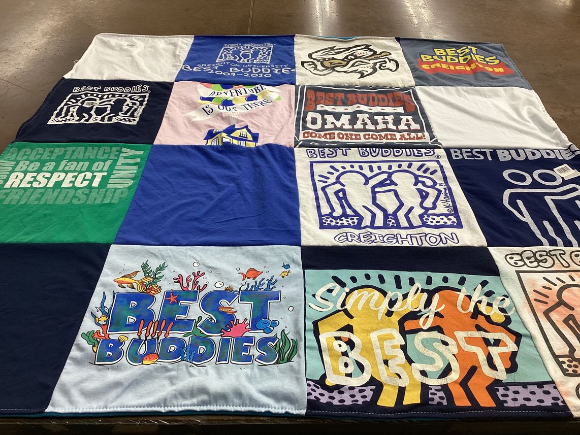 T-shirt quilt from creighton university by Candida from NE