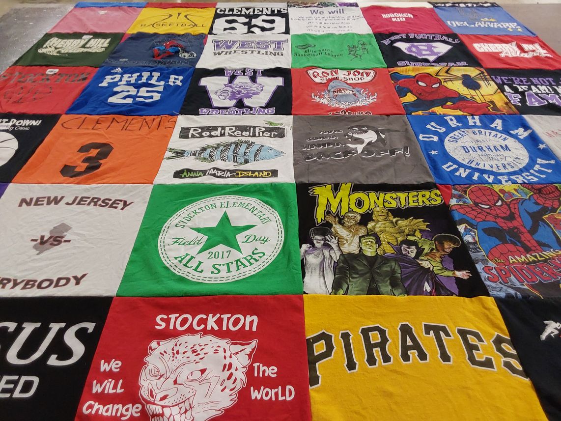 T-shirt quilt from durham university by Laura from NJ
