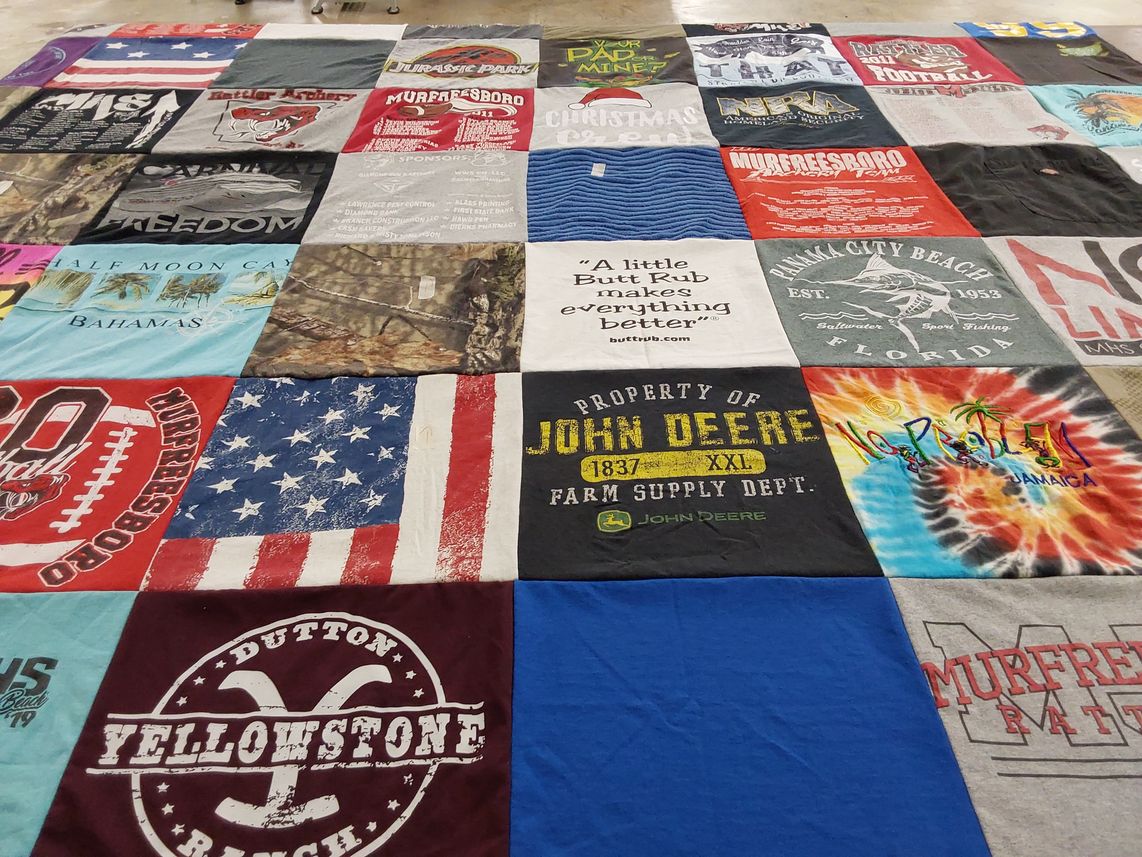 T-shirt quilt featuring murfreesboro football team by Alicia from AR