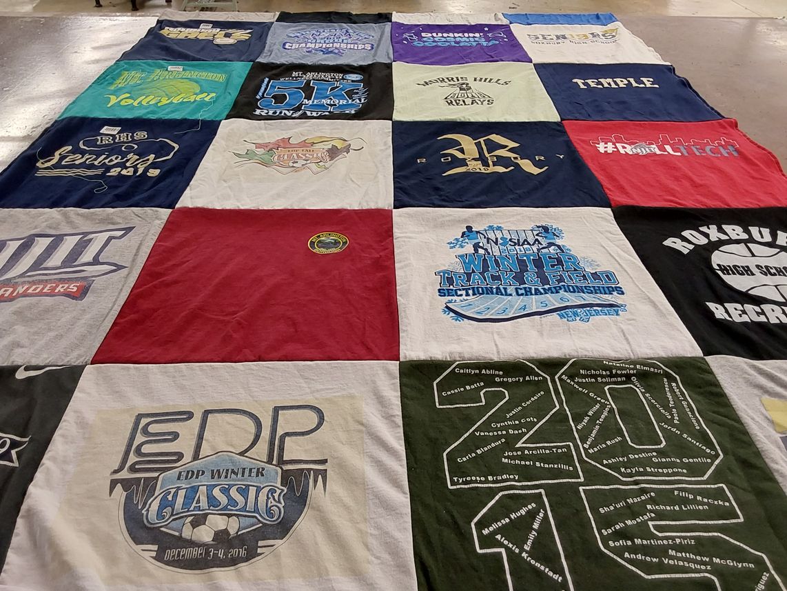 T-shirt quilt featuring morris hills relays, edp winter classic by Brenda from NC