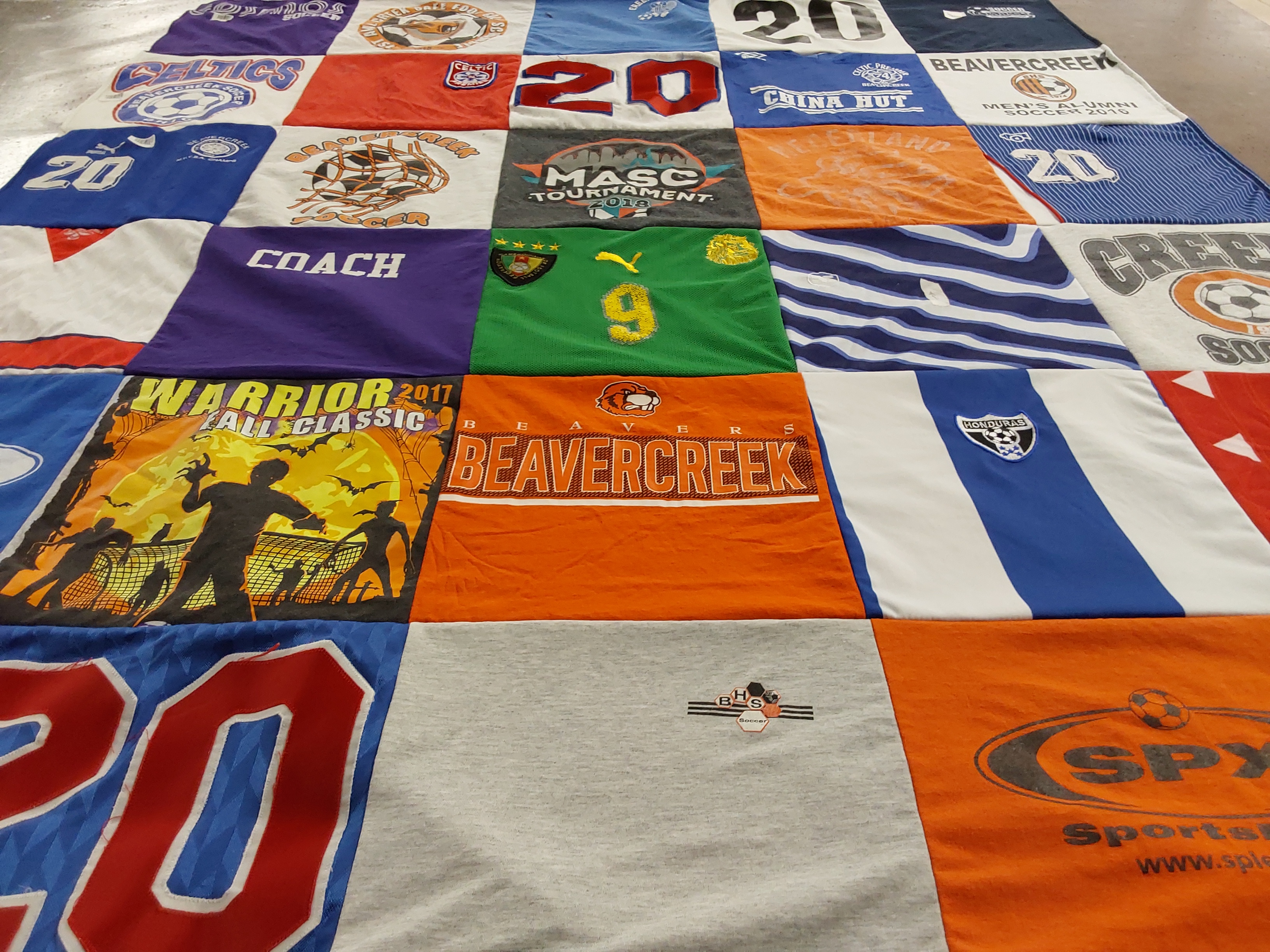 T-shirt quilt featuring beavercreek soccer club by BARRY from OH