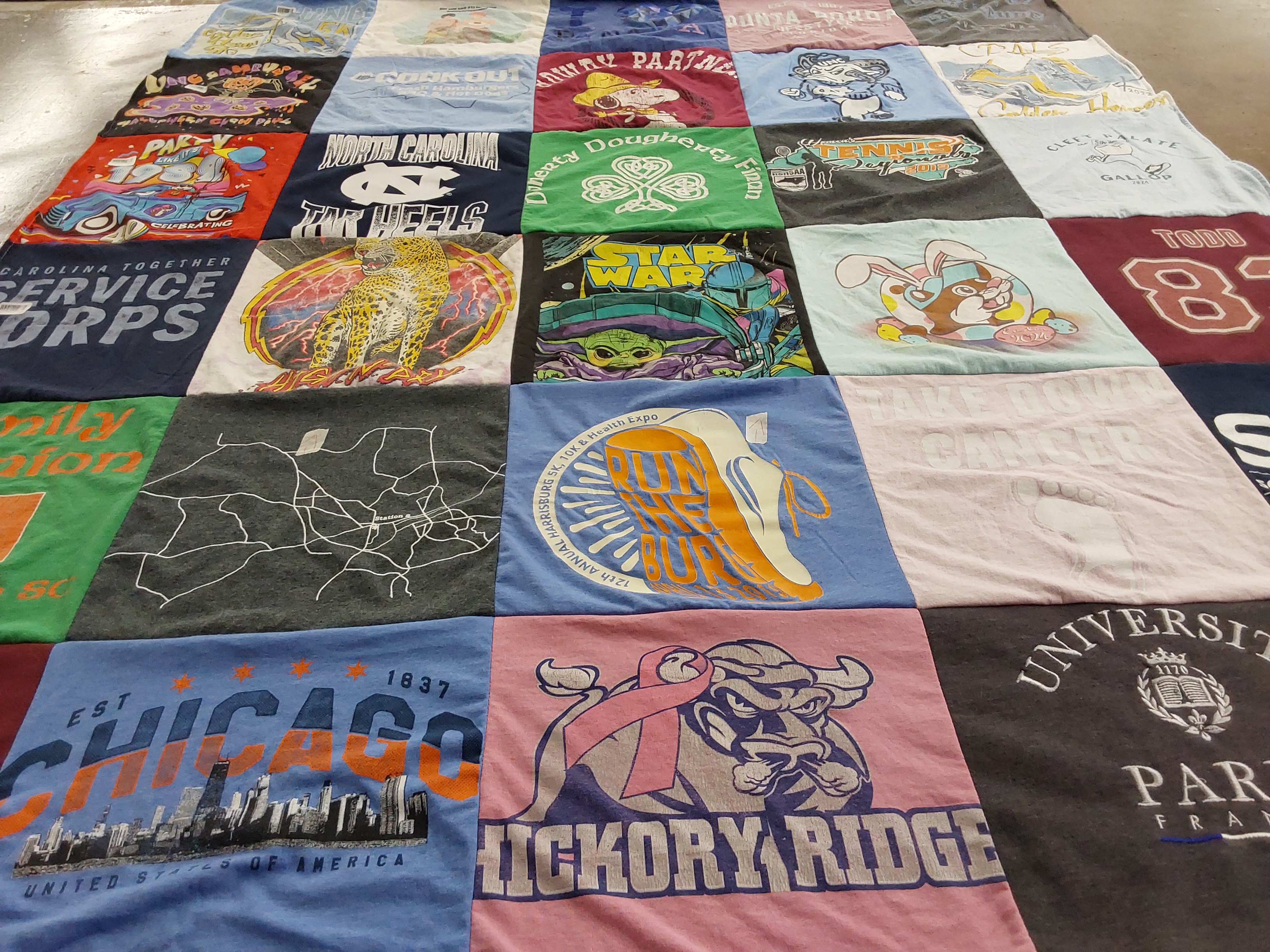 T-shirt quilt featuring spartan, tar heels by Andrea from NC