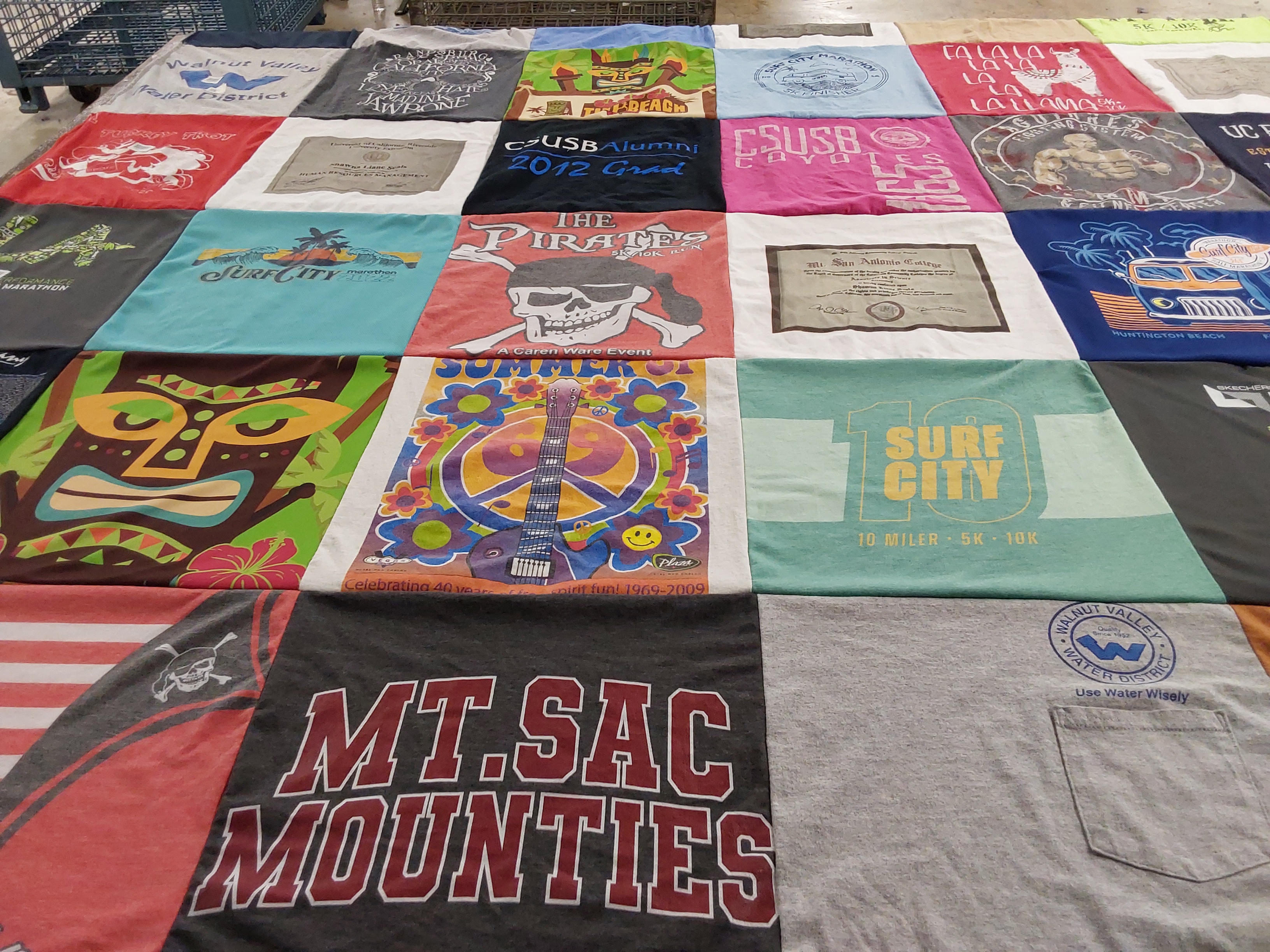 T-shirt quilt featuring mt. sac mounties by Shawna from CA