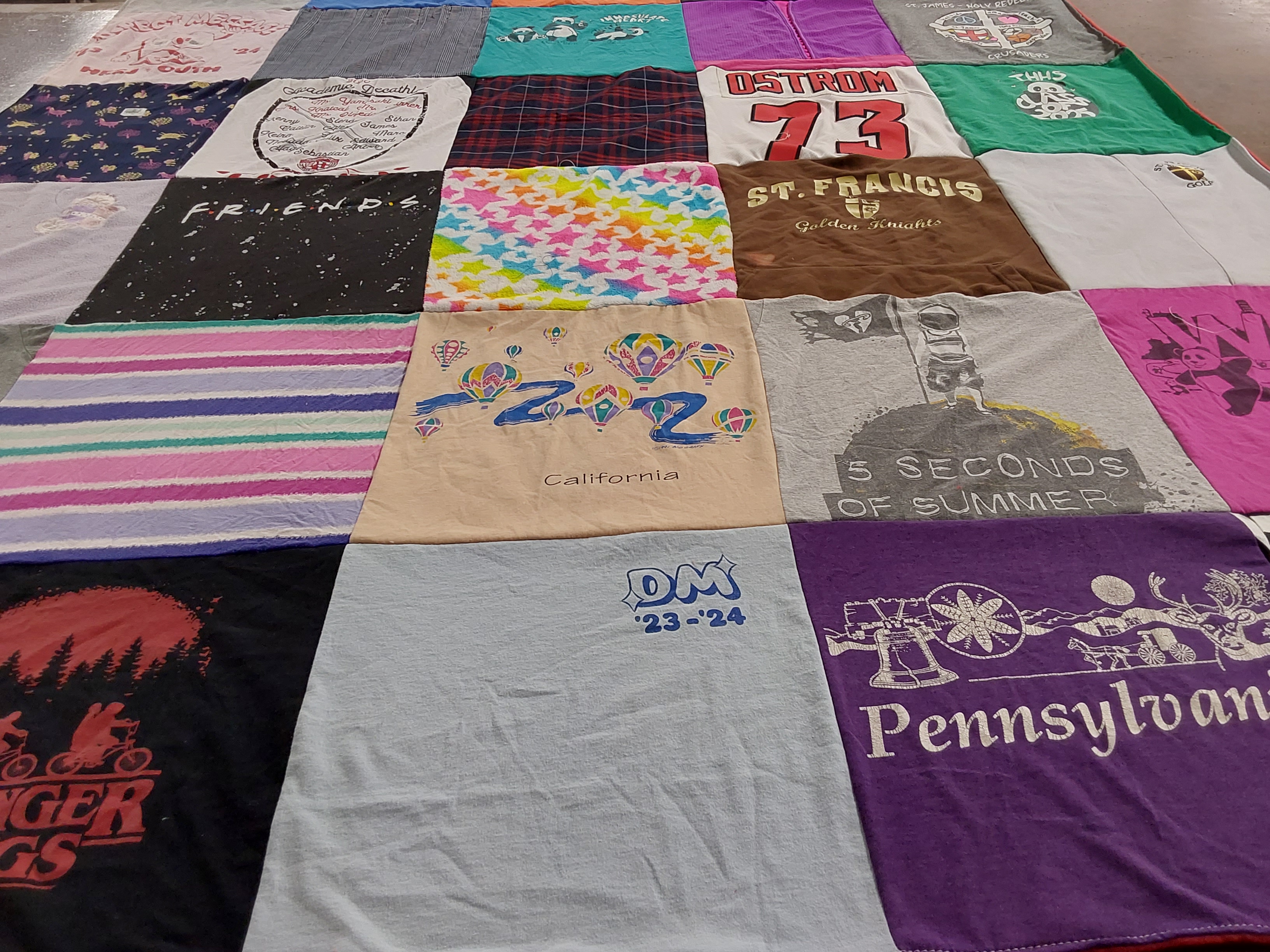 T-shirt quilt from st francis university by Marcia from CA