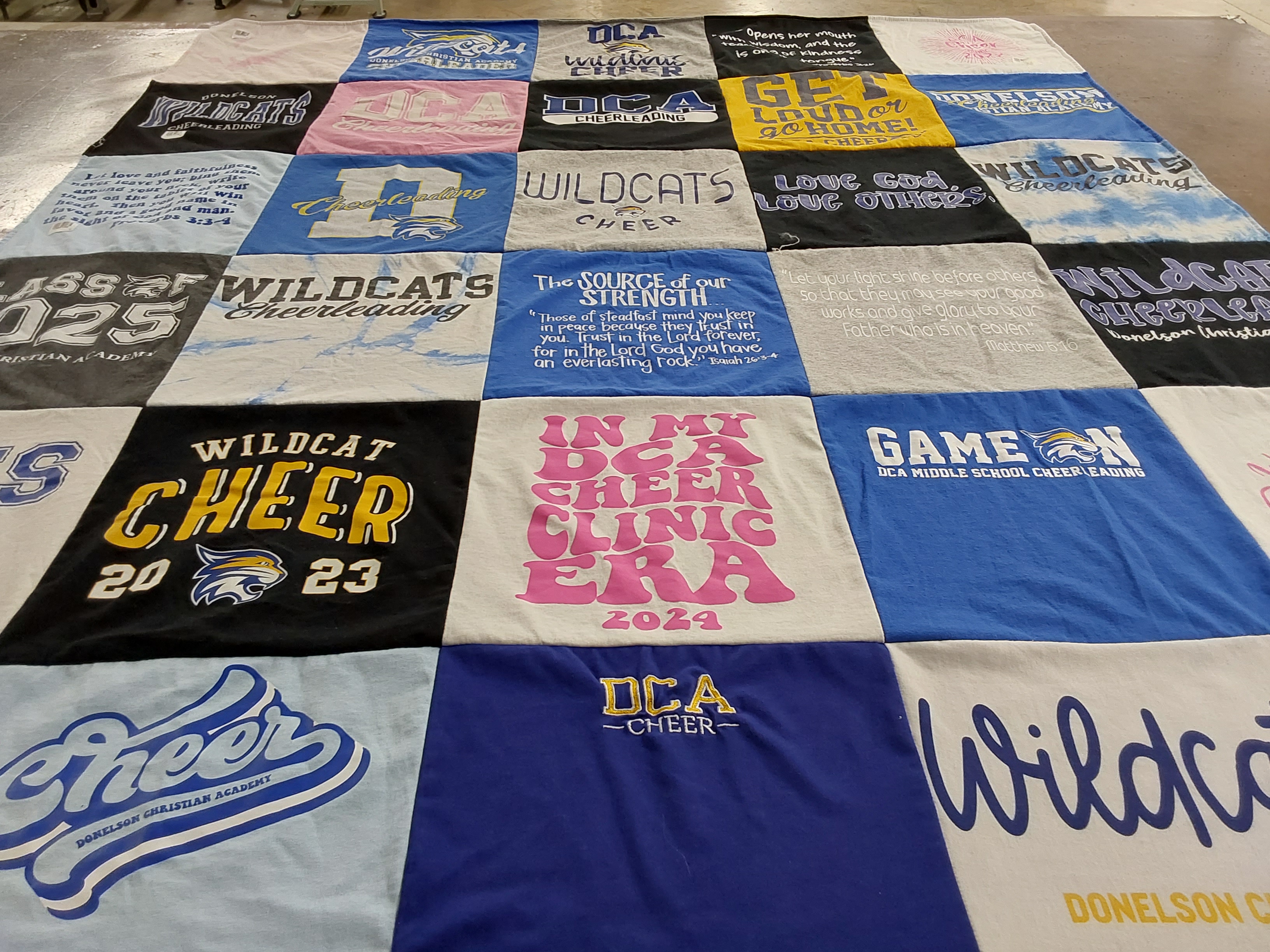 T-shirt quilt featuring donelson christian academy wildcats by angela from TN