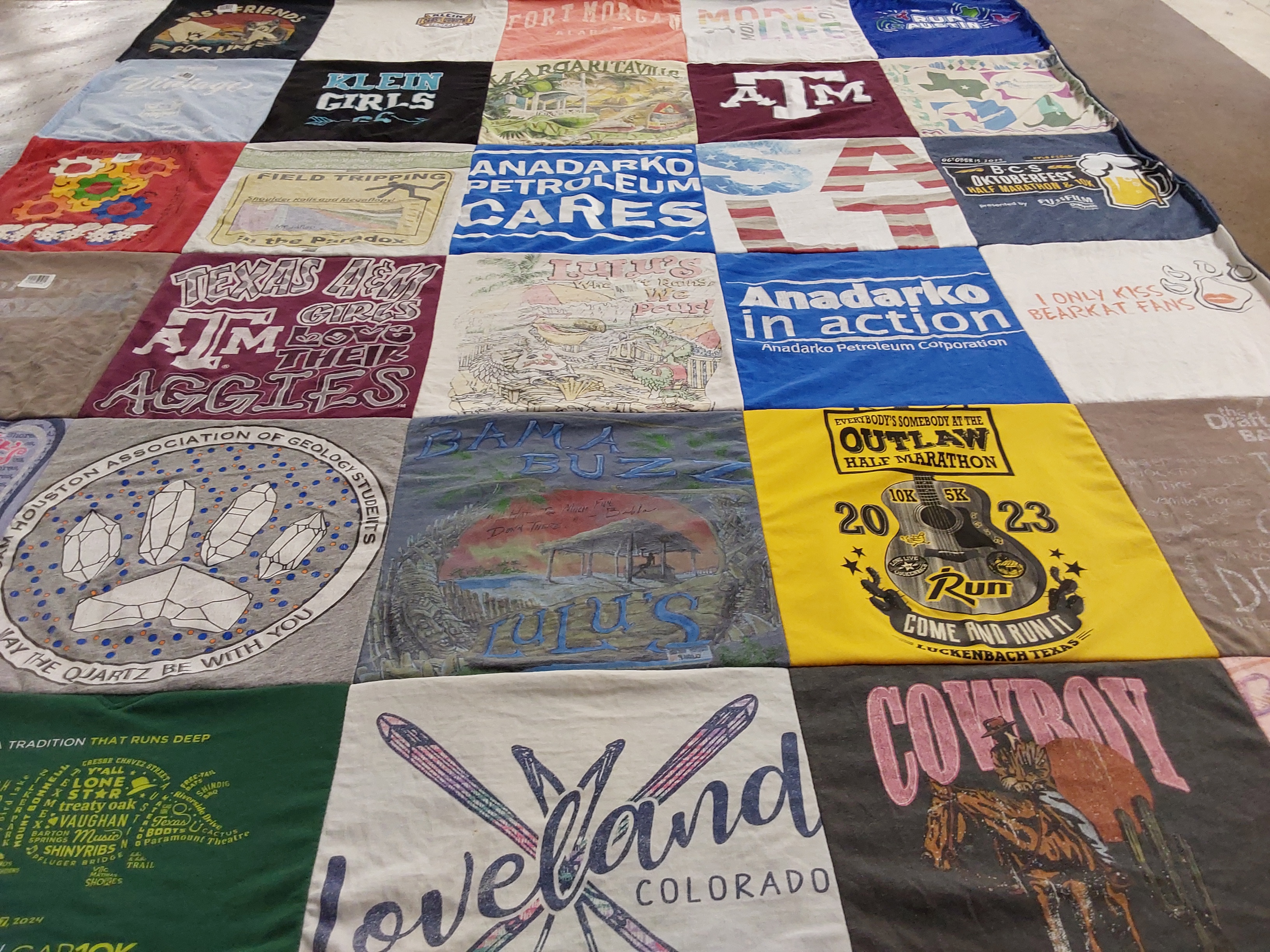 T-shirt quilt from texas a&m university by Hanah from TX