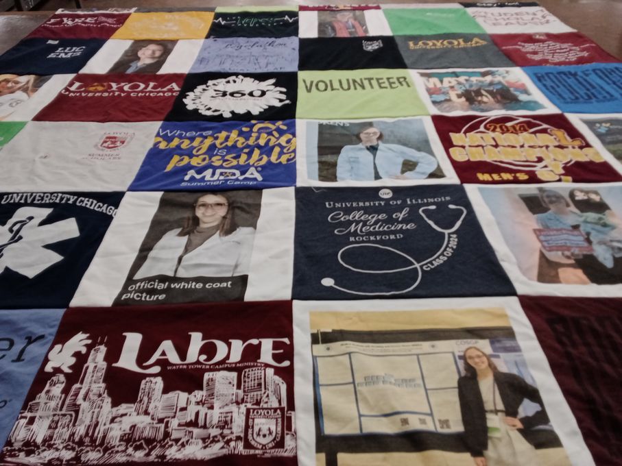 T-shirt quilt featuring men's basketball by Madison from IL