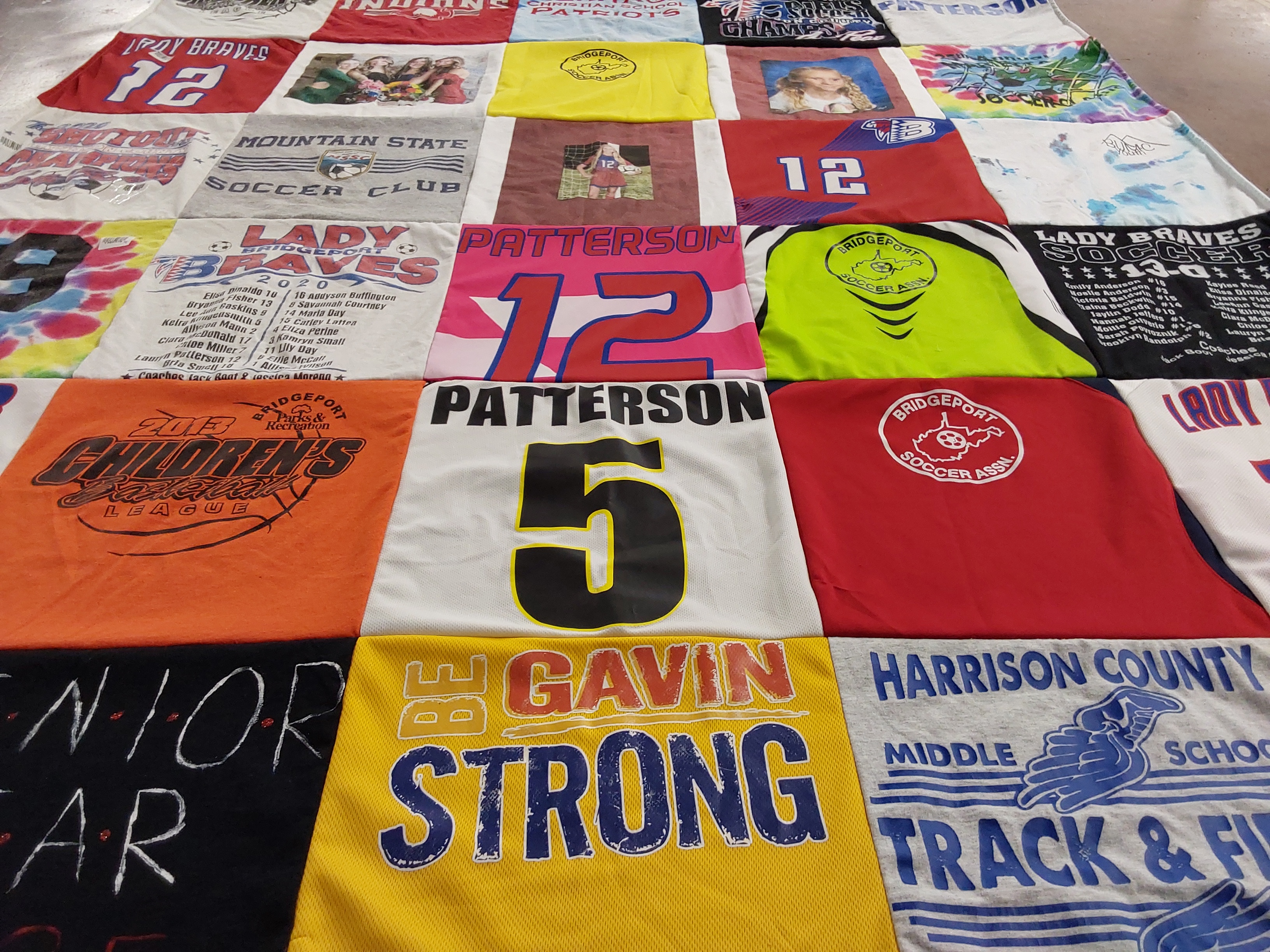 T-shirt quilt featuring bridgeport soccer association, lady braves by Linda from WV