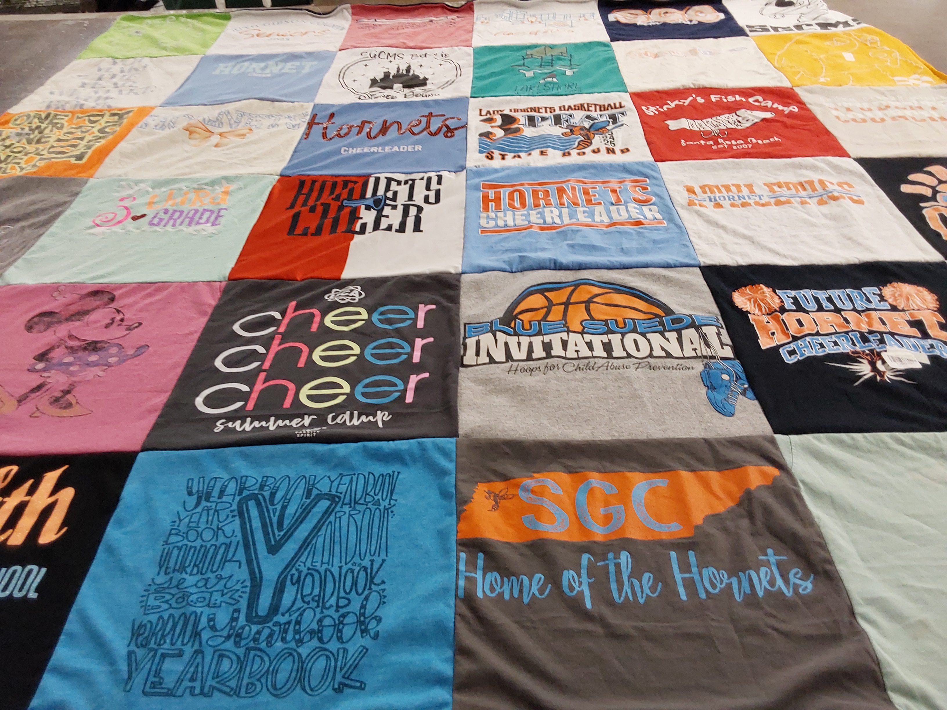 T-shirt quilt featuring sgc hornets by Amanda from TN