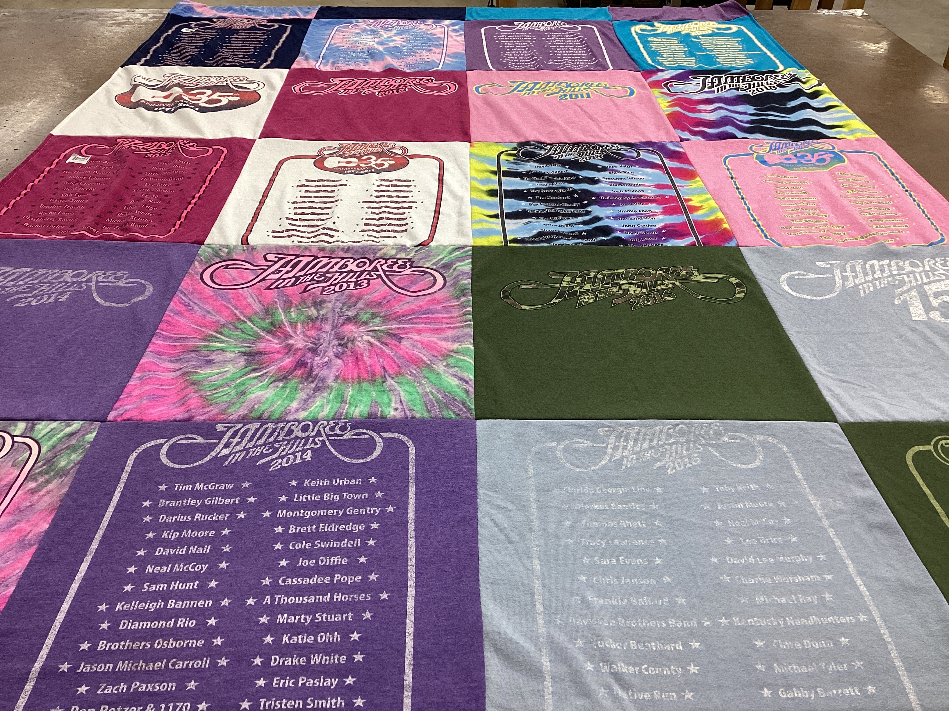T-shirt quilt with country music, festivals themes by Rachael from OH
