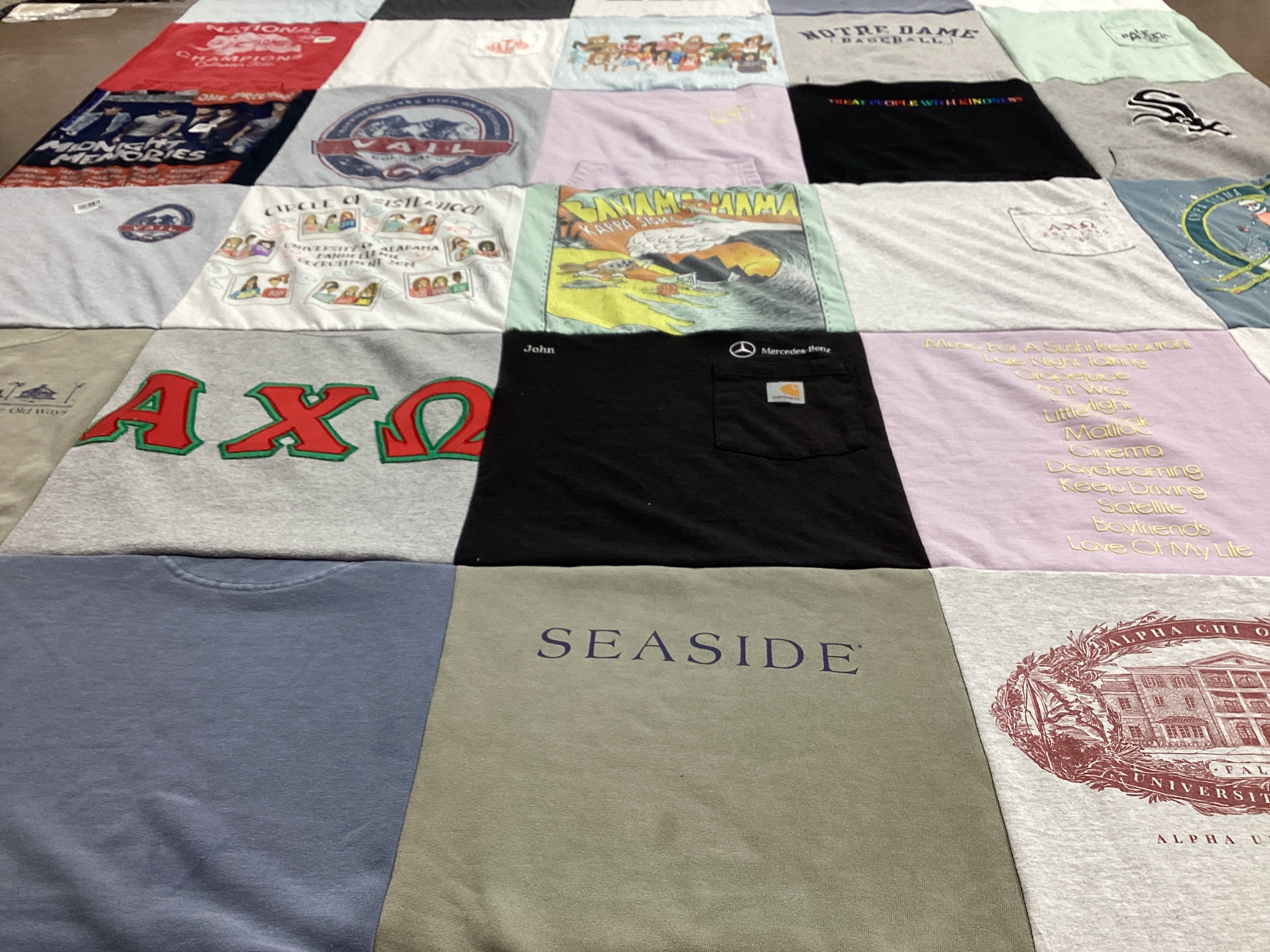 T-shirt quilt featuring notre dame baseball by Isabella from TX