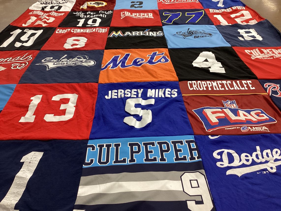 T-shirt quilt featuring dodgers, national baseball team by Tasha from VA