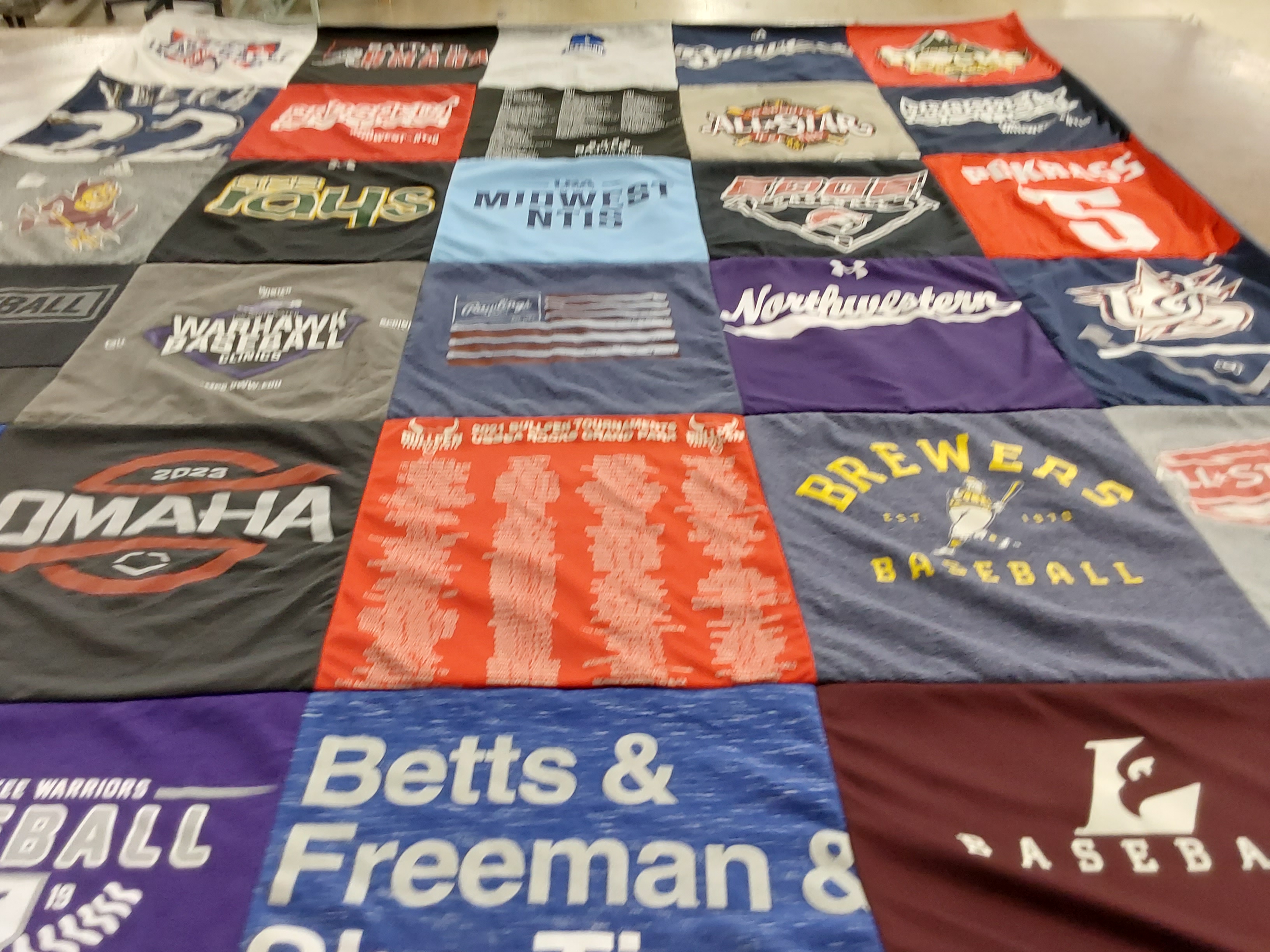 T-shirt quilt featuring brewers baseball by Nate from WI
