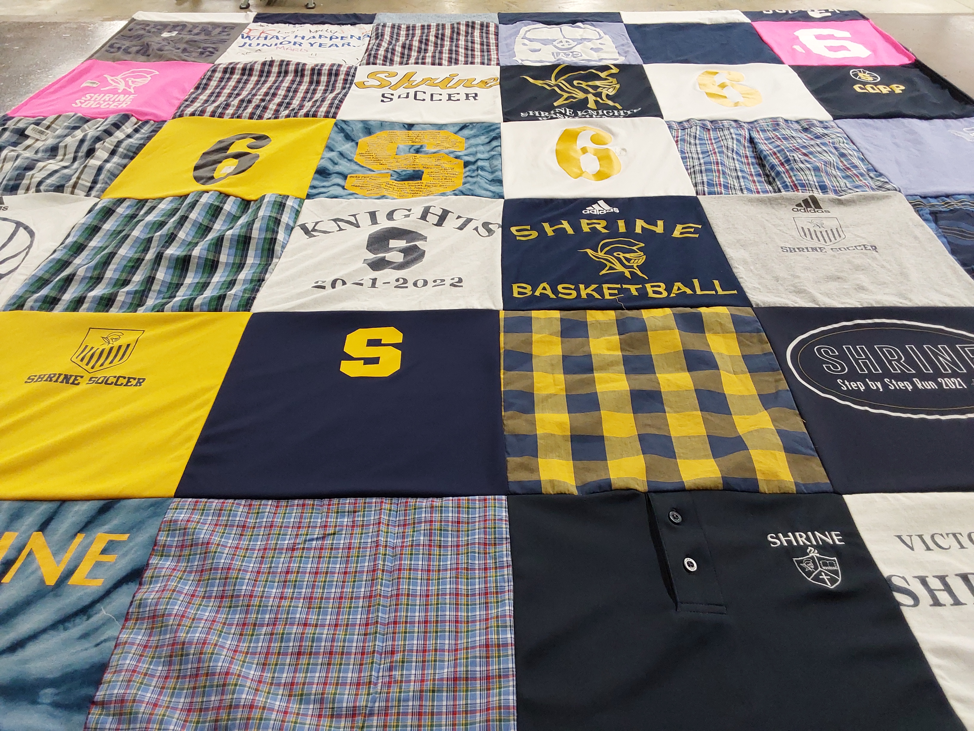 T-shirt quilt featuring shrine knights by Anne from MI