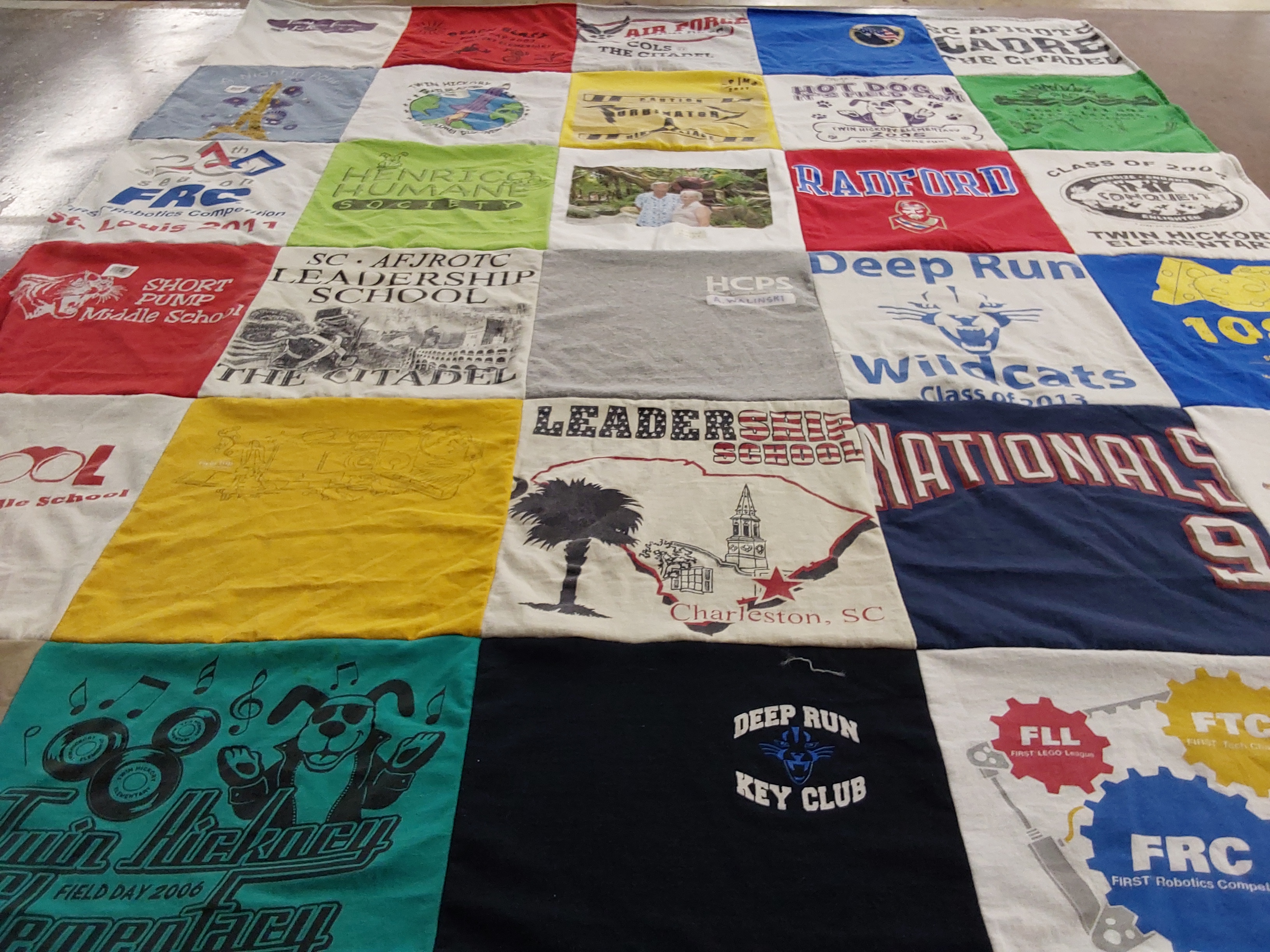 T-shirt quilt featuring wildcats by ROBIN from VA
