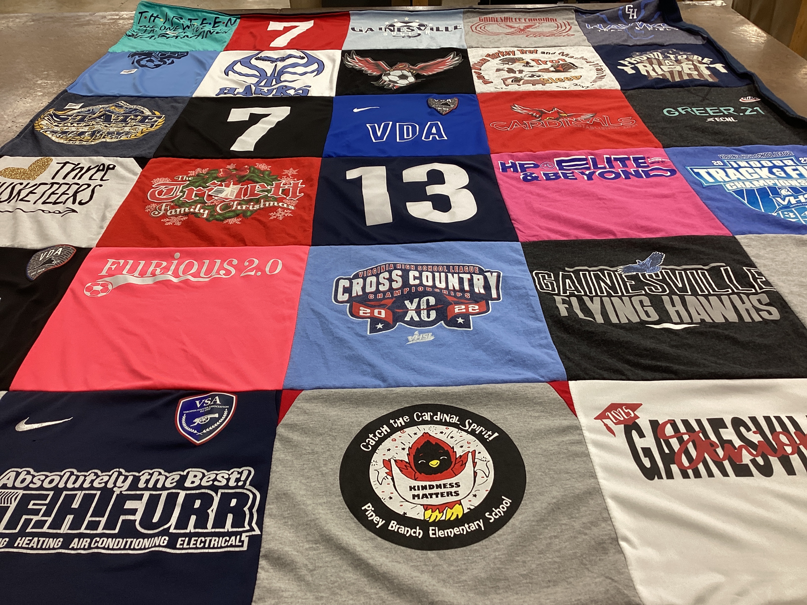 T-shirt quilt featuring gainesville flying hawks, furiuos 2.0 by Tammy from VA
