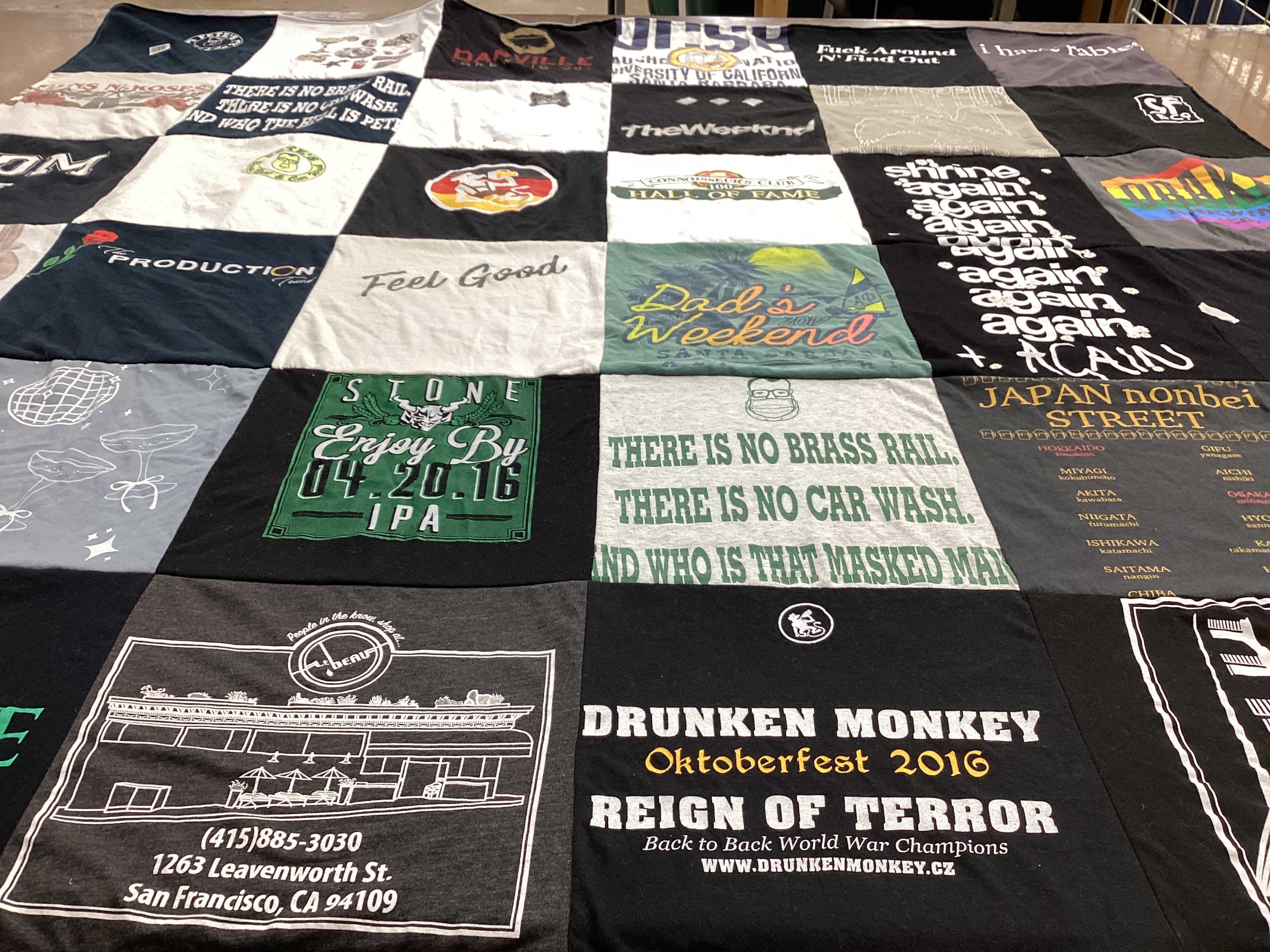T-shirt quilt from university of california by Erika from CA