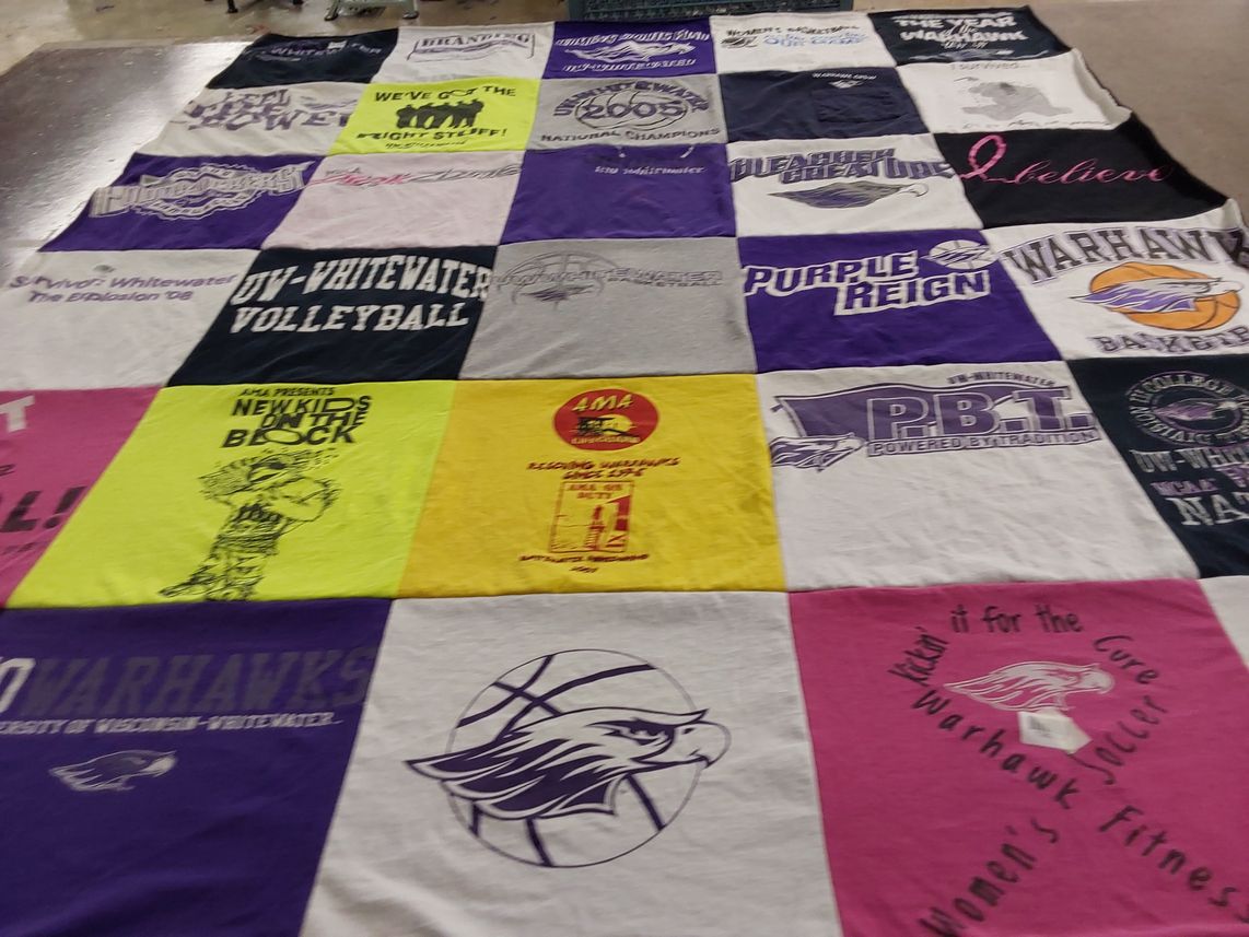 T-shirt quilt featuring university of wisconsin-whitewater warhawks by Tiffany A. from OR