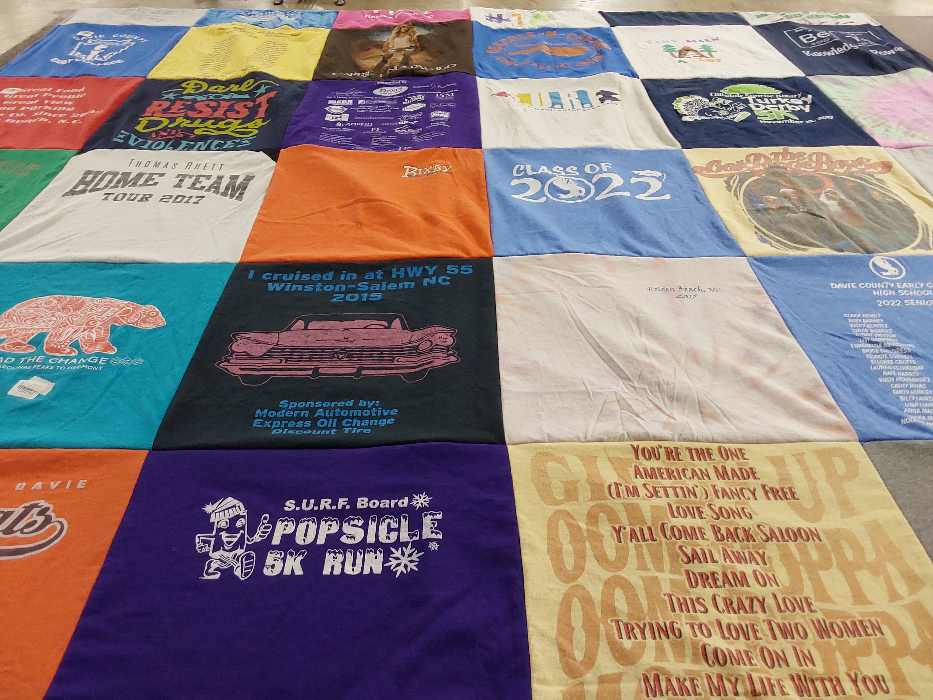 T-shirt quilt from davie county early college high school by Heather from NC