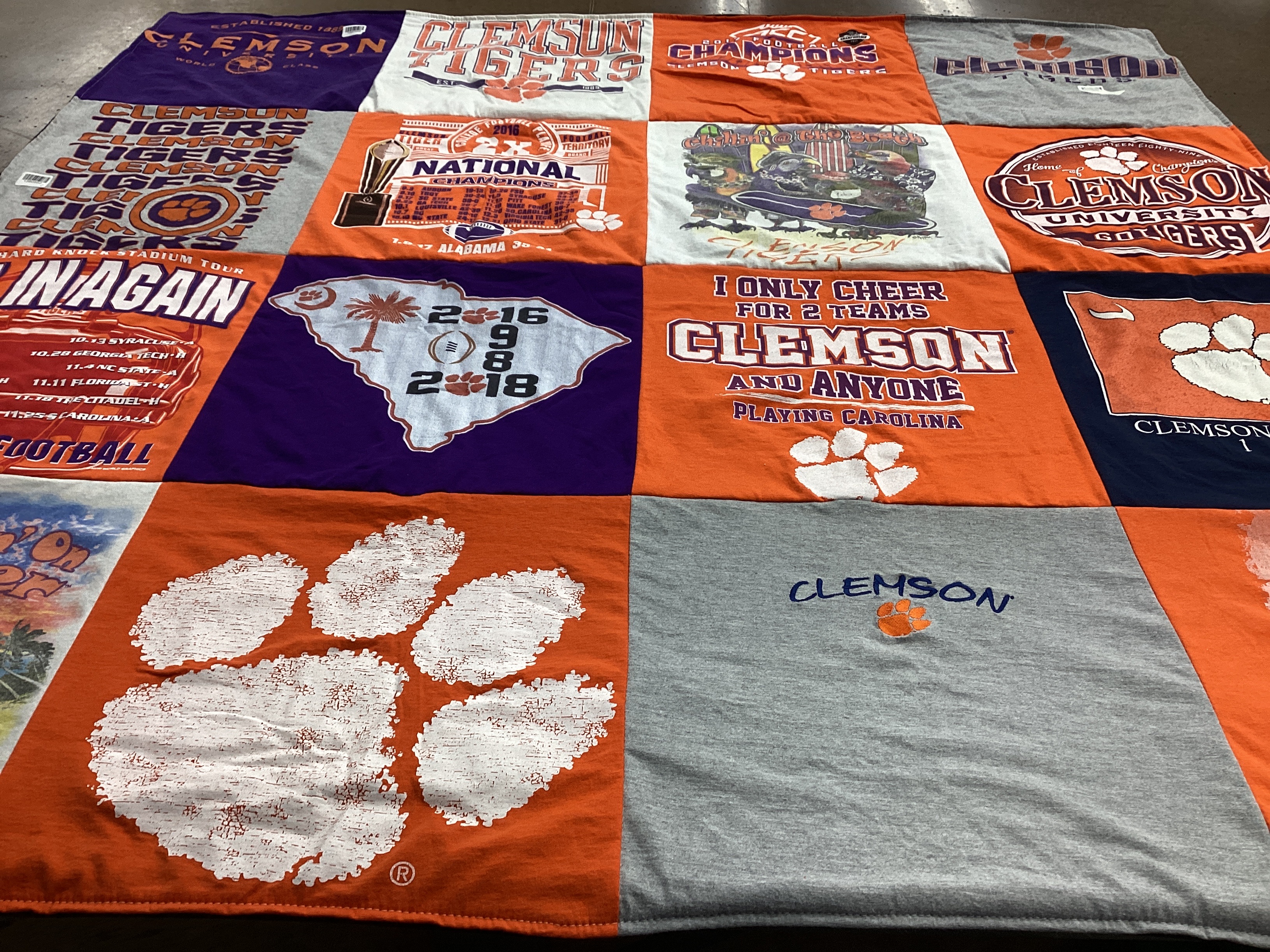 T-shirt quilt featuring clemson tigers by Mary from SC