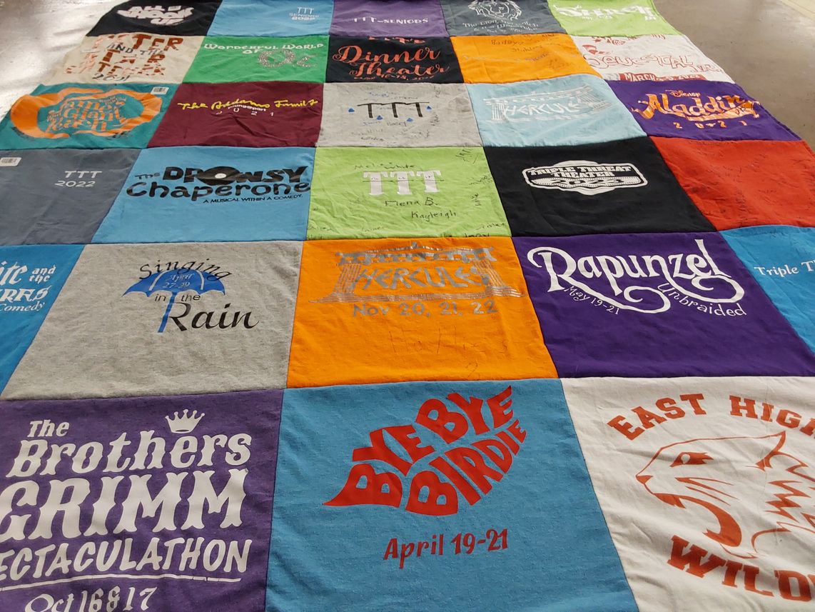 T-shirt quilt from east high school by Susan from KS