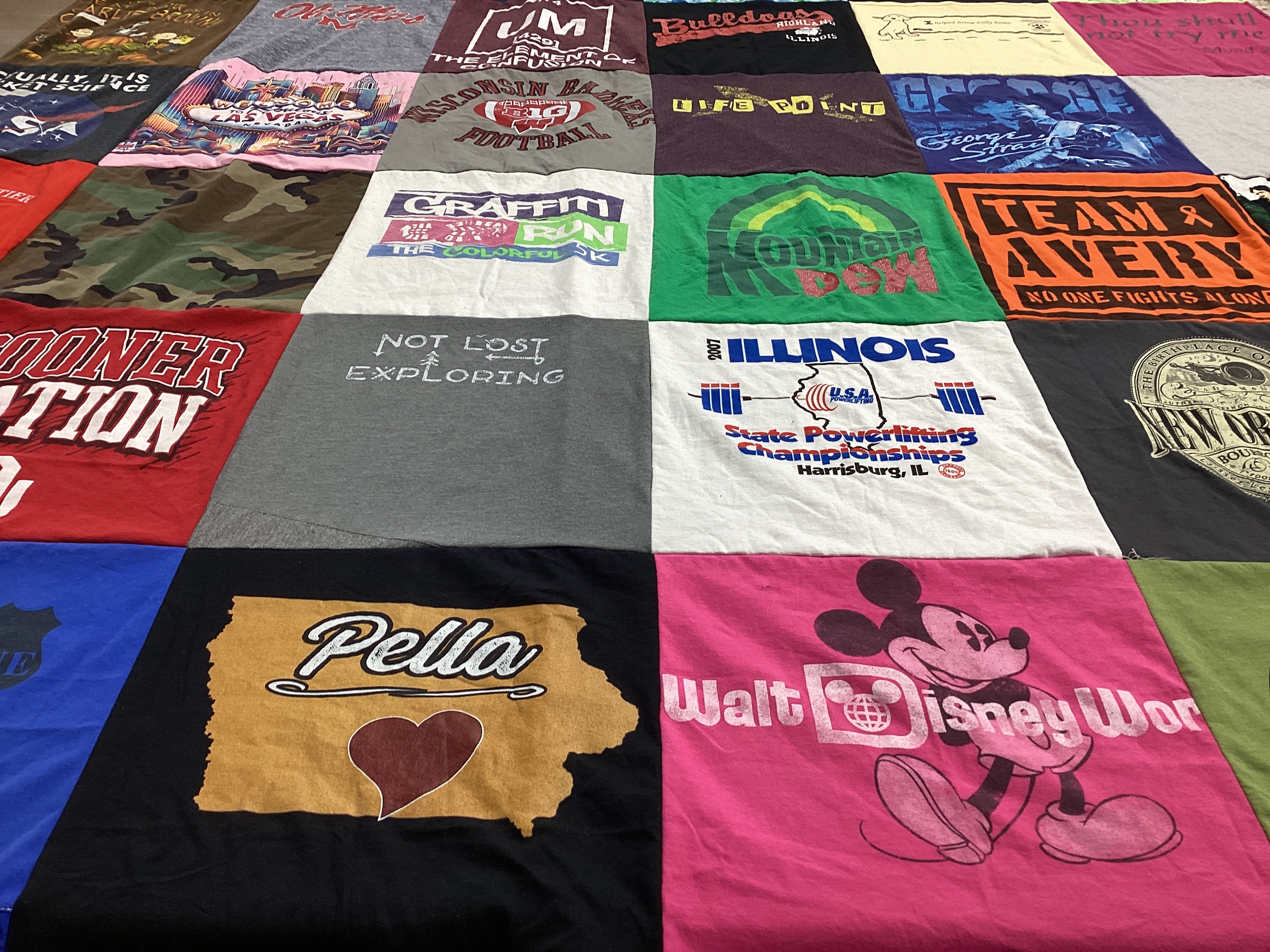 T-shirt quilt featuring wisconsin badgers football by Jennifer from IL