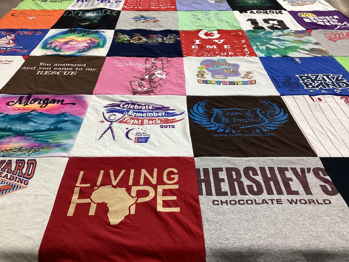 T-shirt quilt from harvard university by Robert from AL
