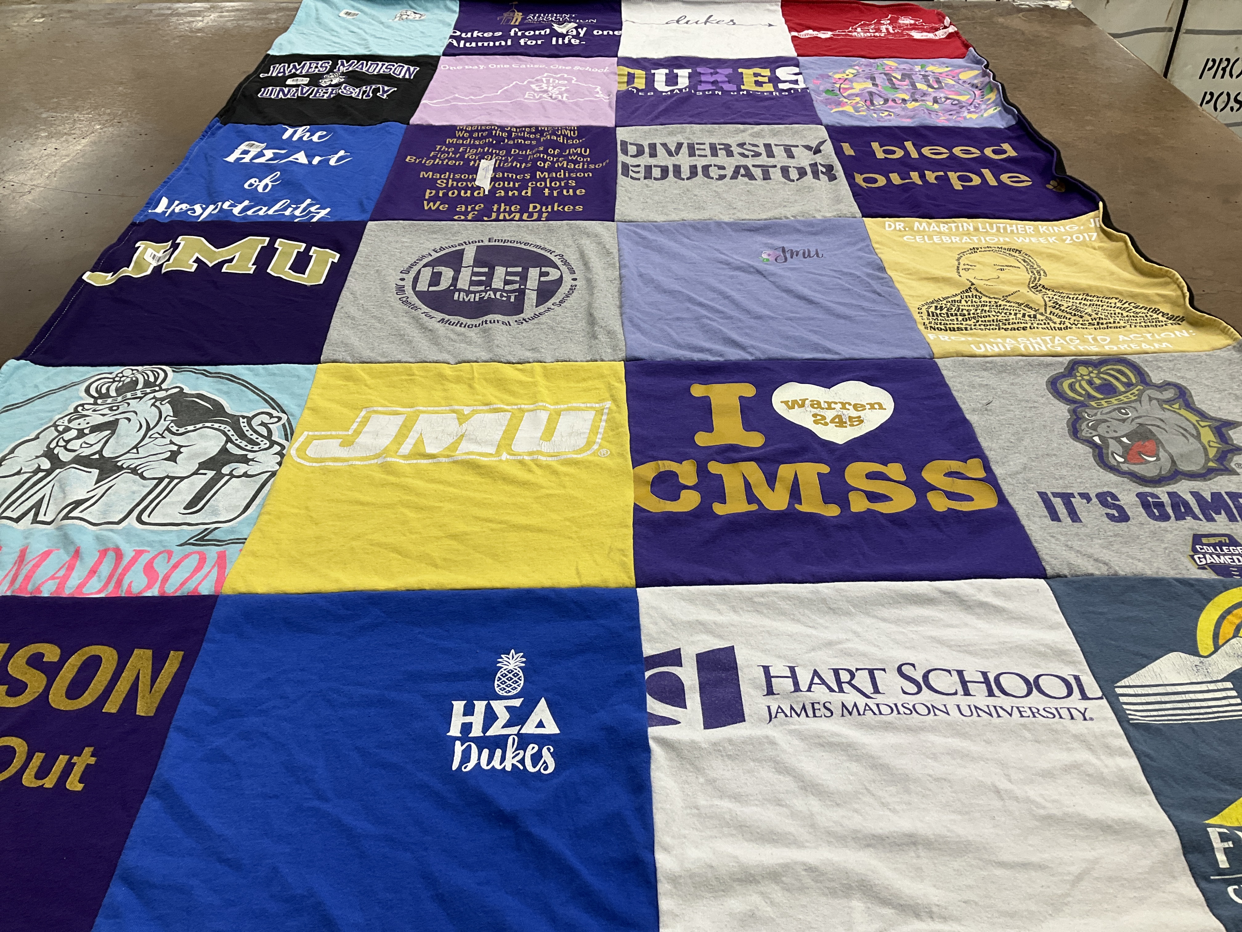T-shirt quilt featuring dukes by Cameron from VA