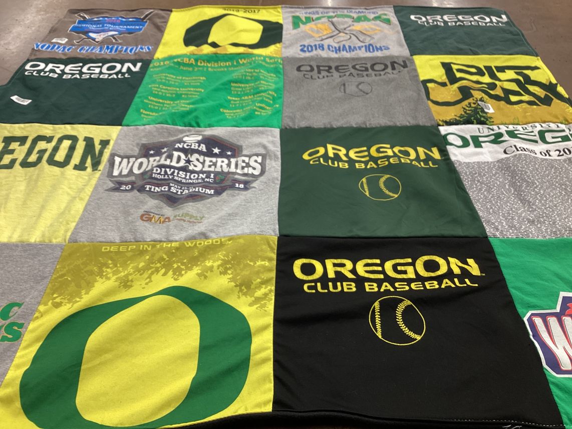 T-shirt quilt featuring oregon club baseball by Chris from CA