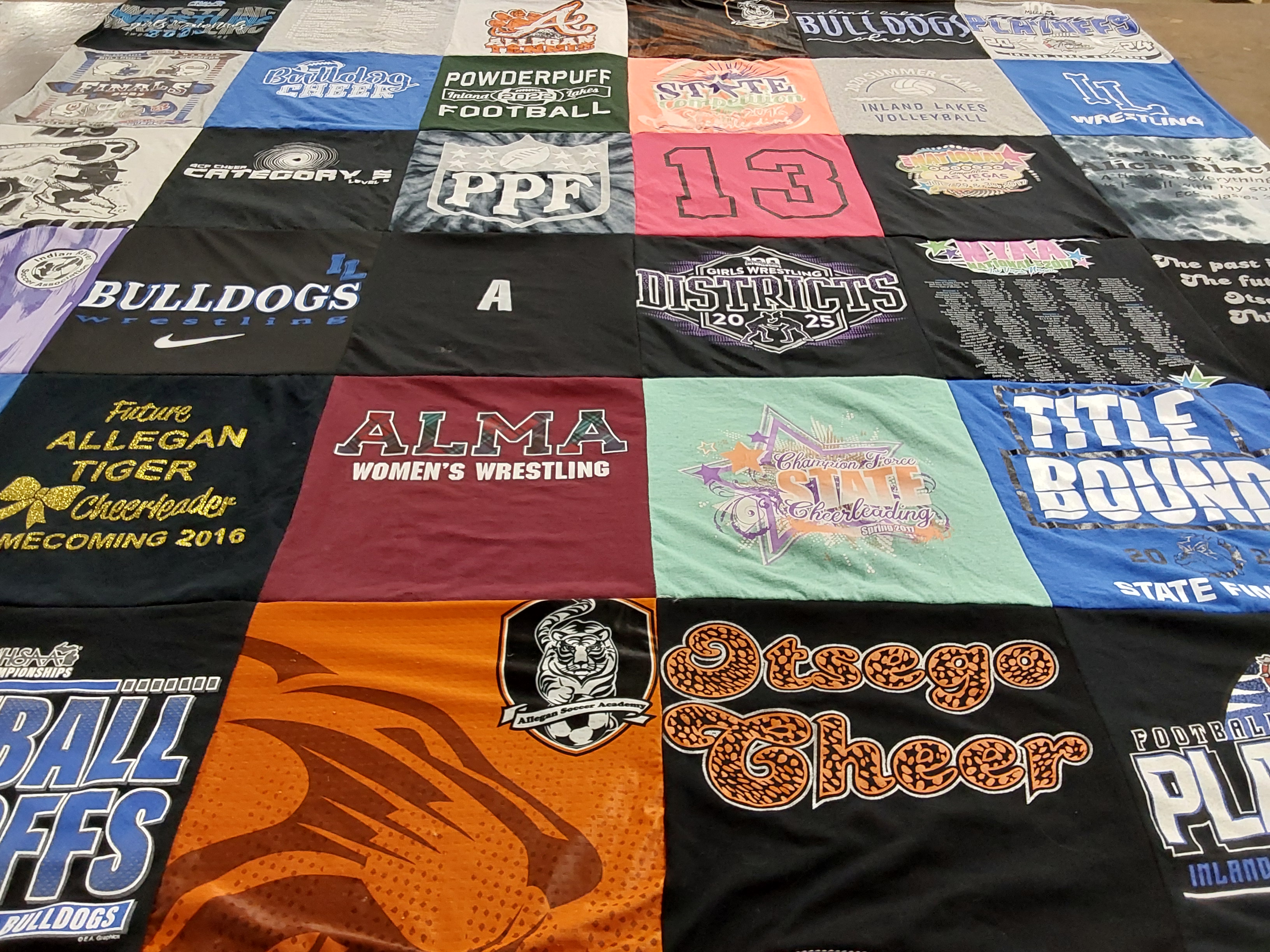 T-shirt quilt featuring bulldogs, future allegan tiger by Ravyn from MI