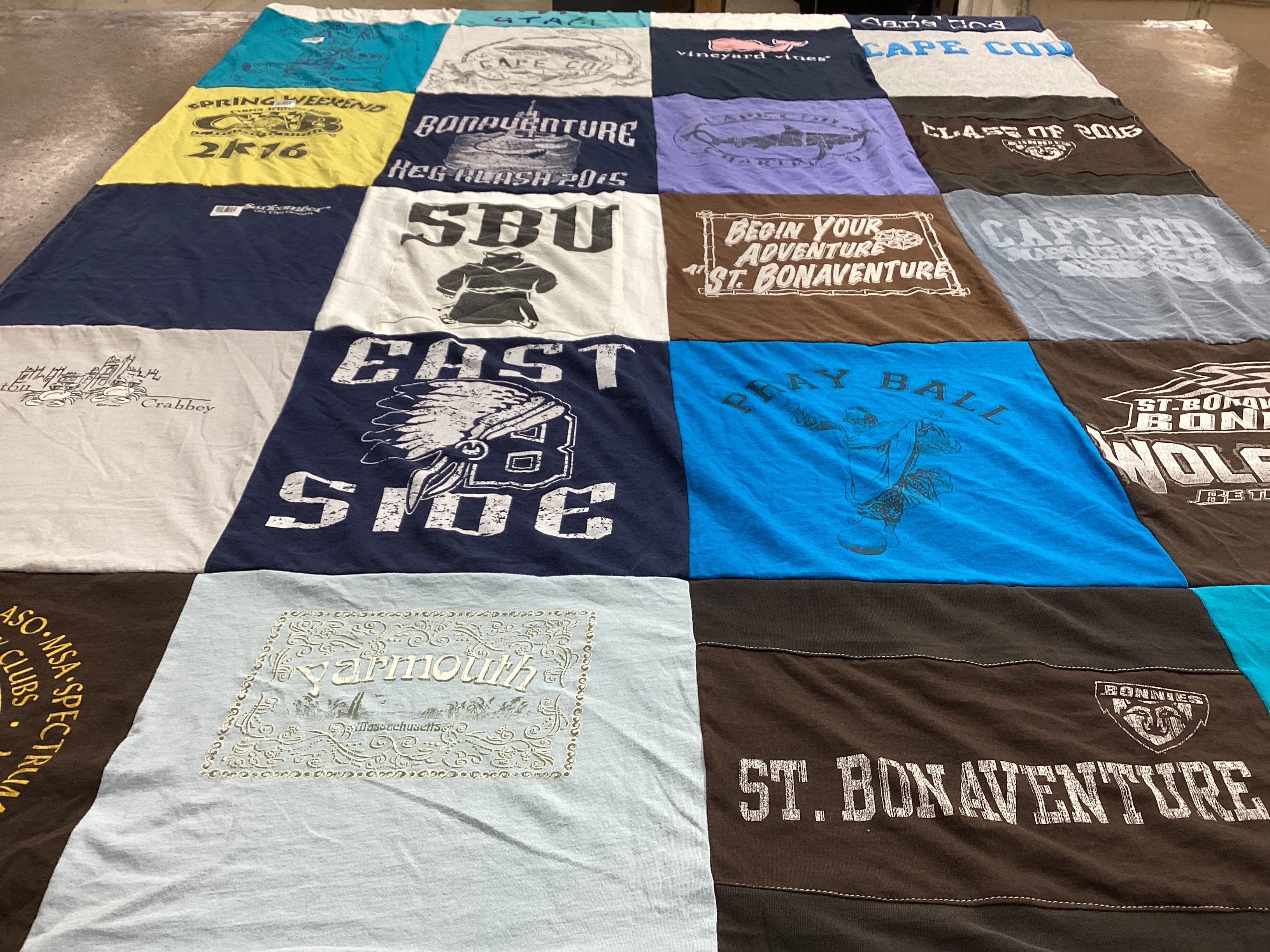 T-shirt quilt featuring st. bonaventure wolves by Joy from NY