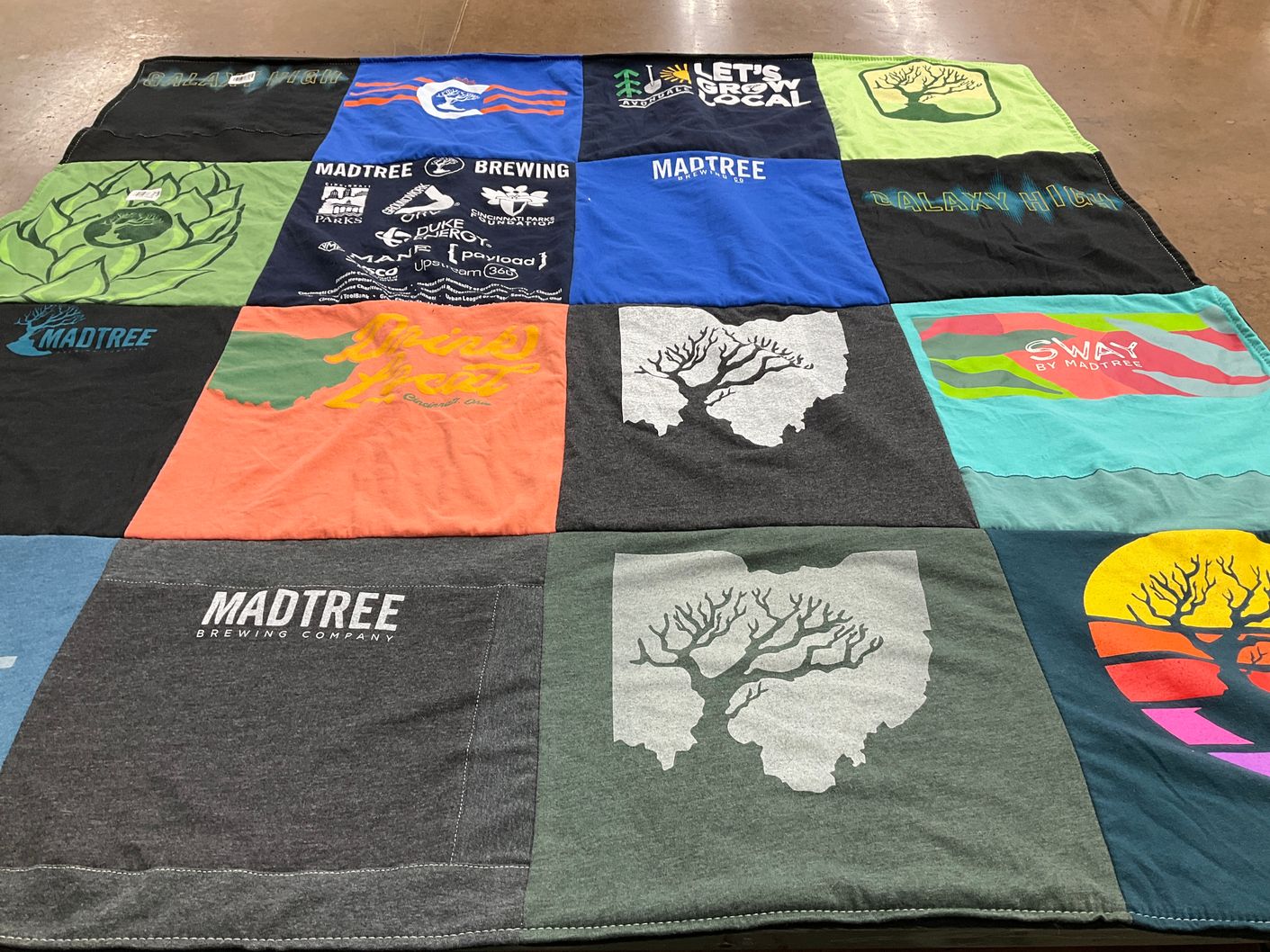 T-shirt quilt with craft beer, brewing themes by Natasha from OH