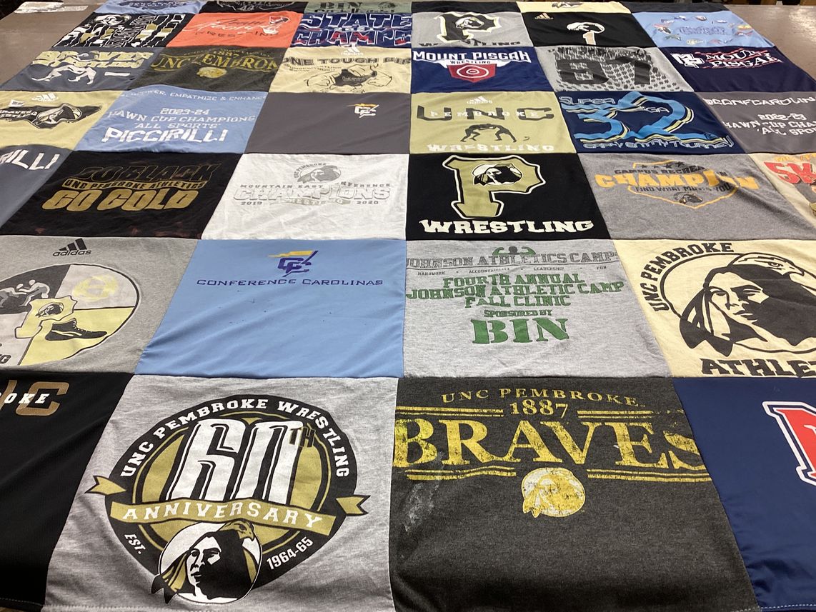 T-shirt quilt featuring unc pembroke wrestling by Jake from GA