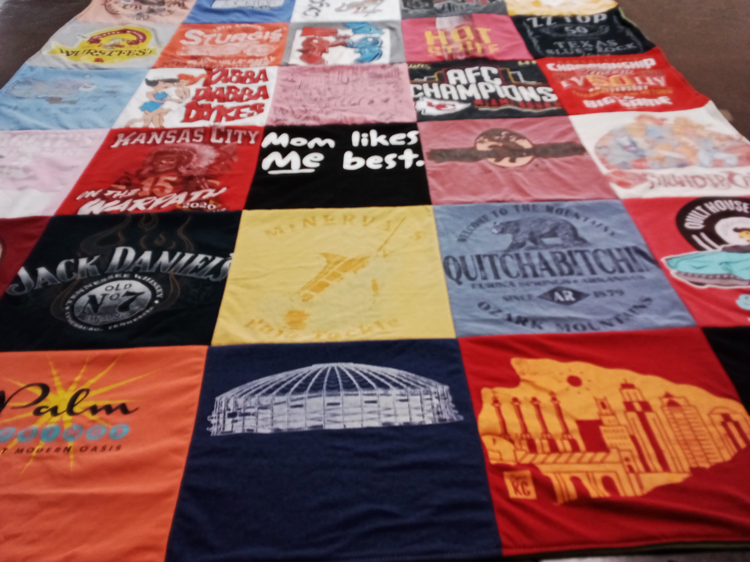 T-shirt quilt featuring kansas city chiefs by JAN from MO