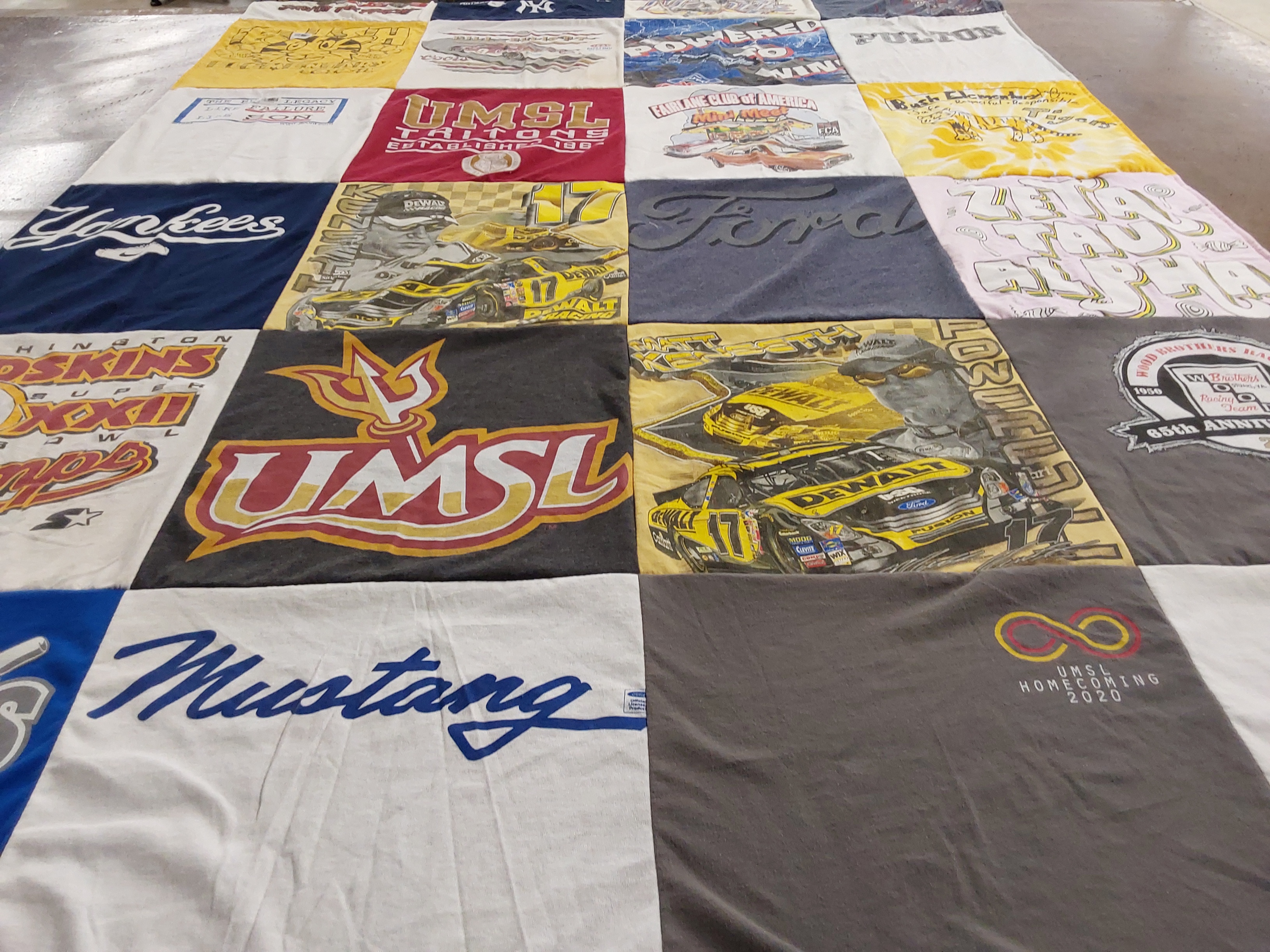 T-shirt quilt featuring umsl tennis team by Brooke from MO