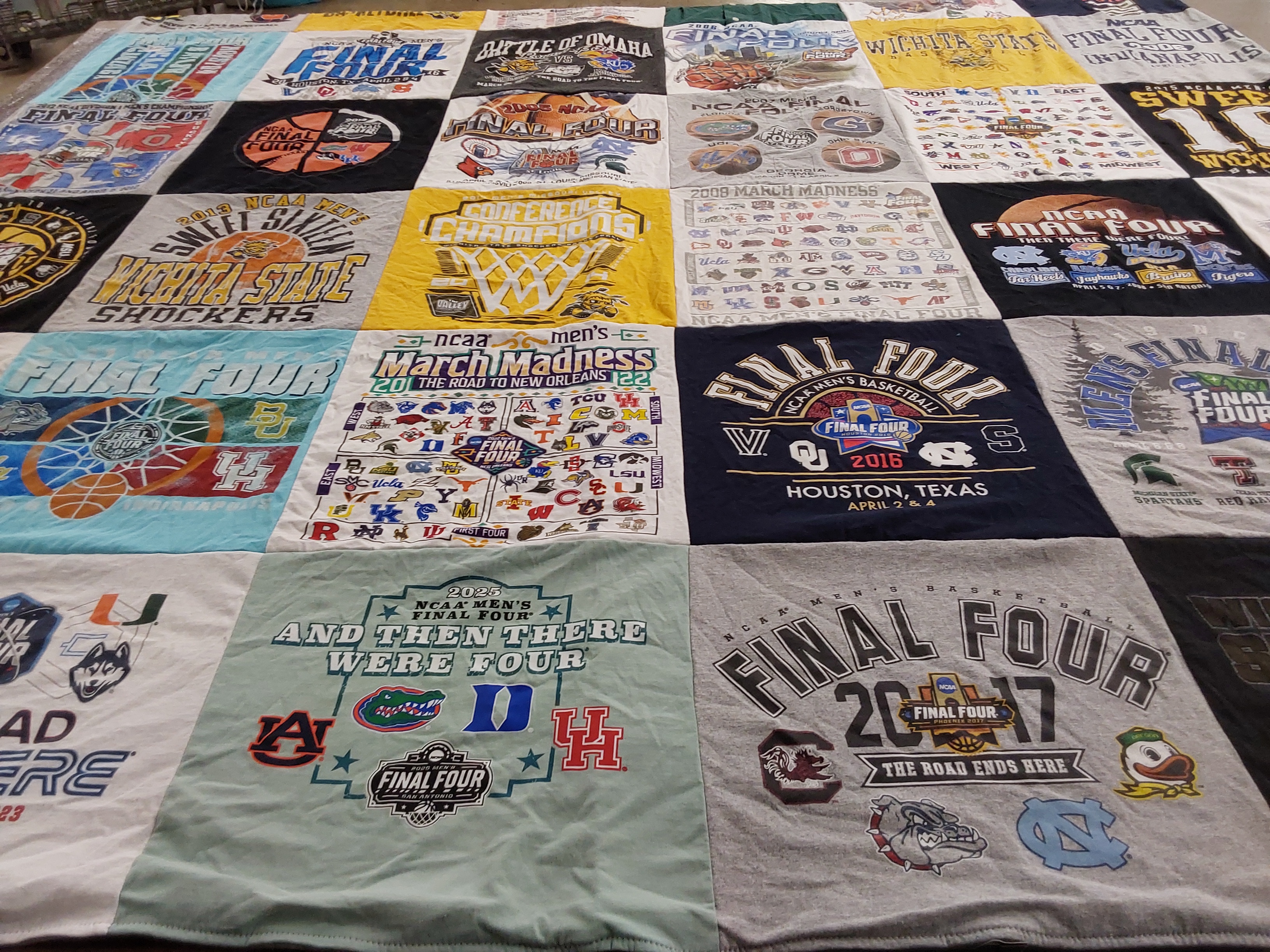 T-shirt quilt from wichita state university, duke university by Matthew from KS