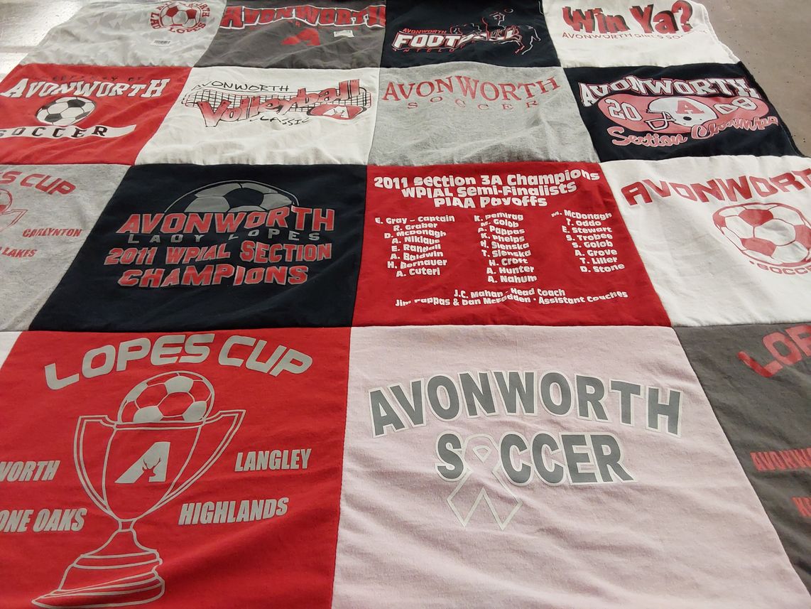 T-shirt quilt featuring avonworth lady lopes soccer, avonworth soccer by Debra from NV