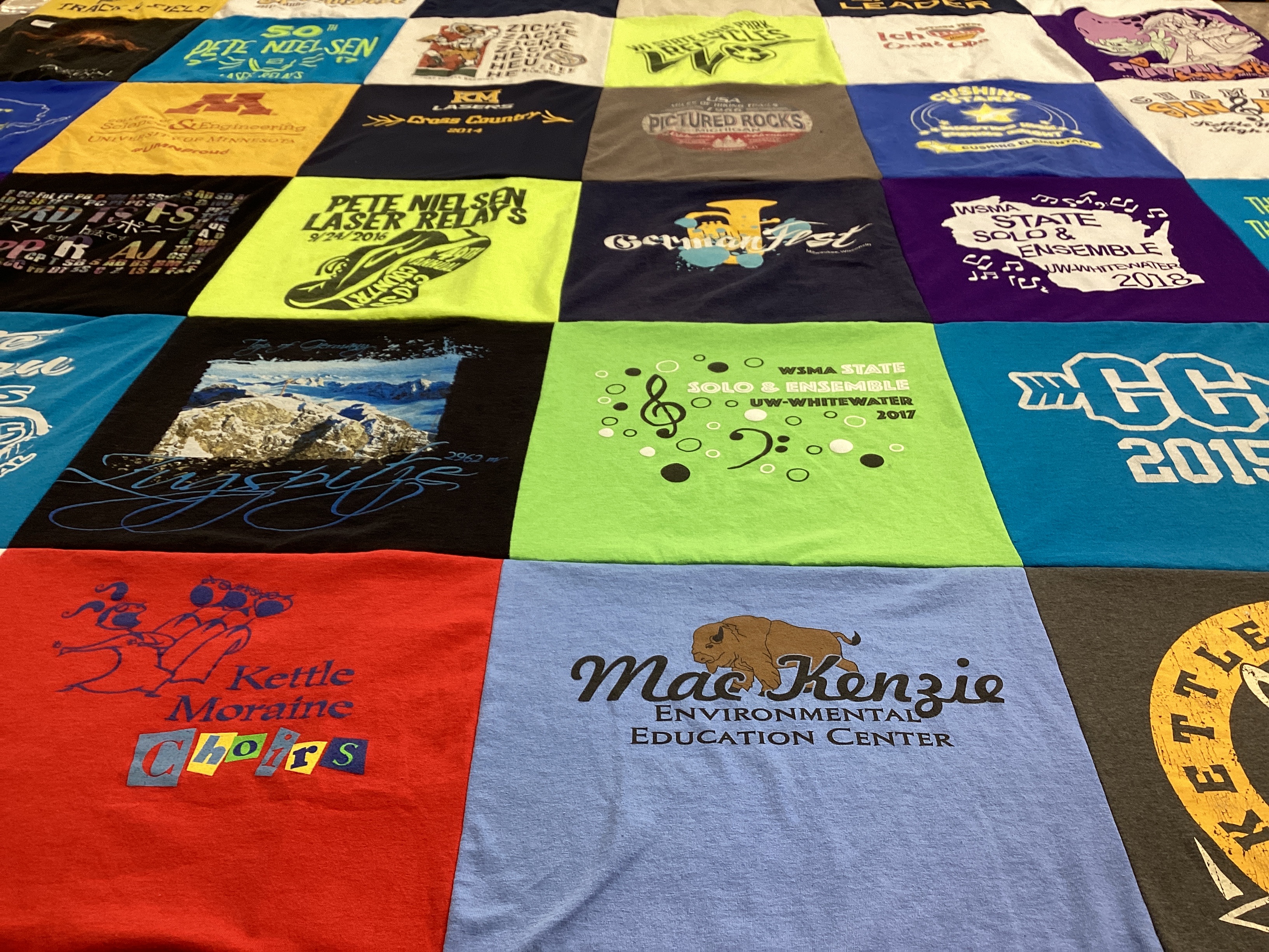 T-shirt quilt from university of wisconsin-whitewater by Bridget from WI