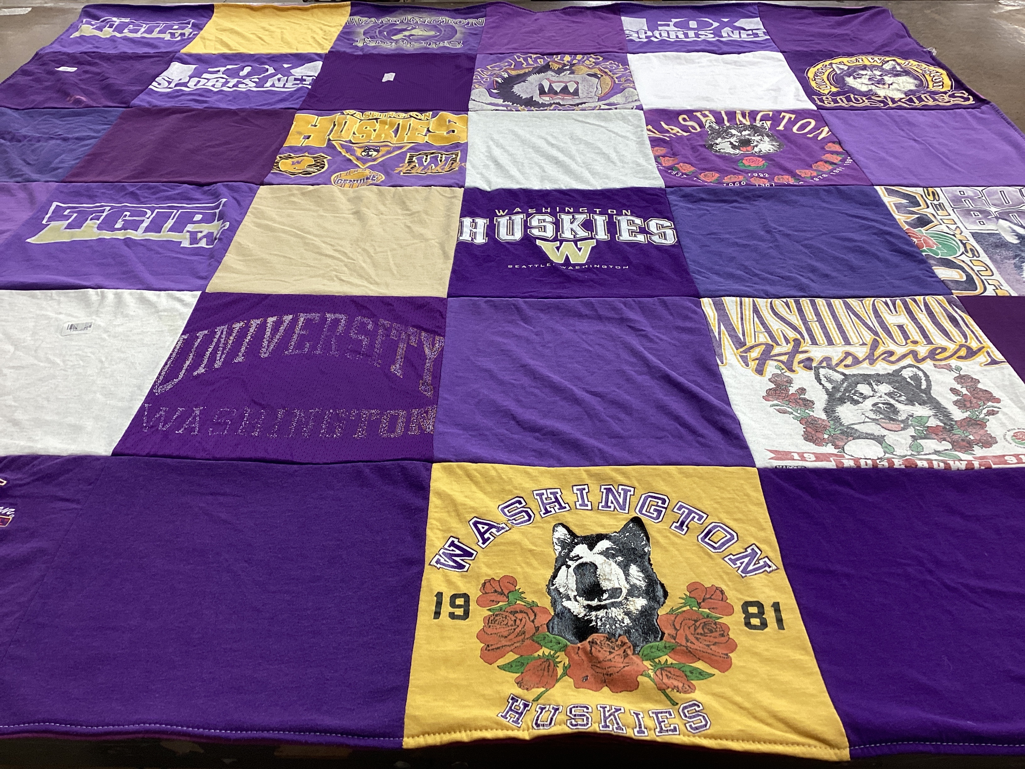 T-shirt quilt featuring washington huskies by Beth from WA