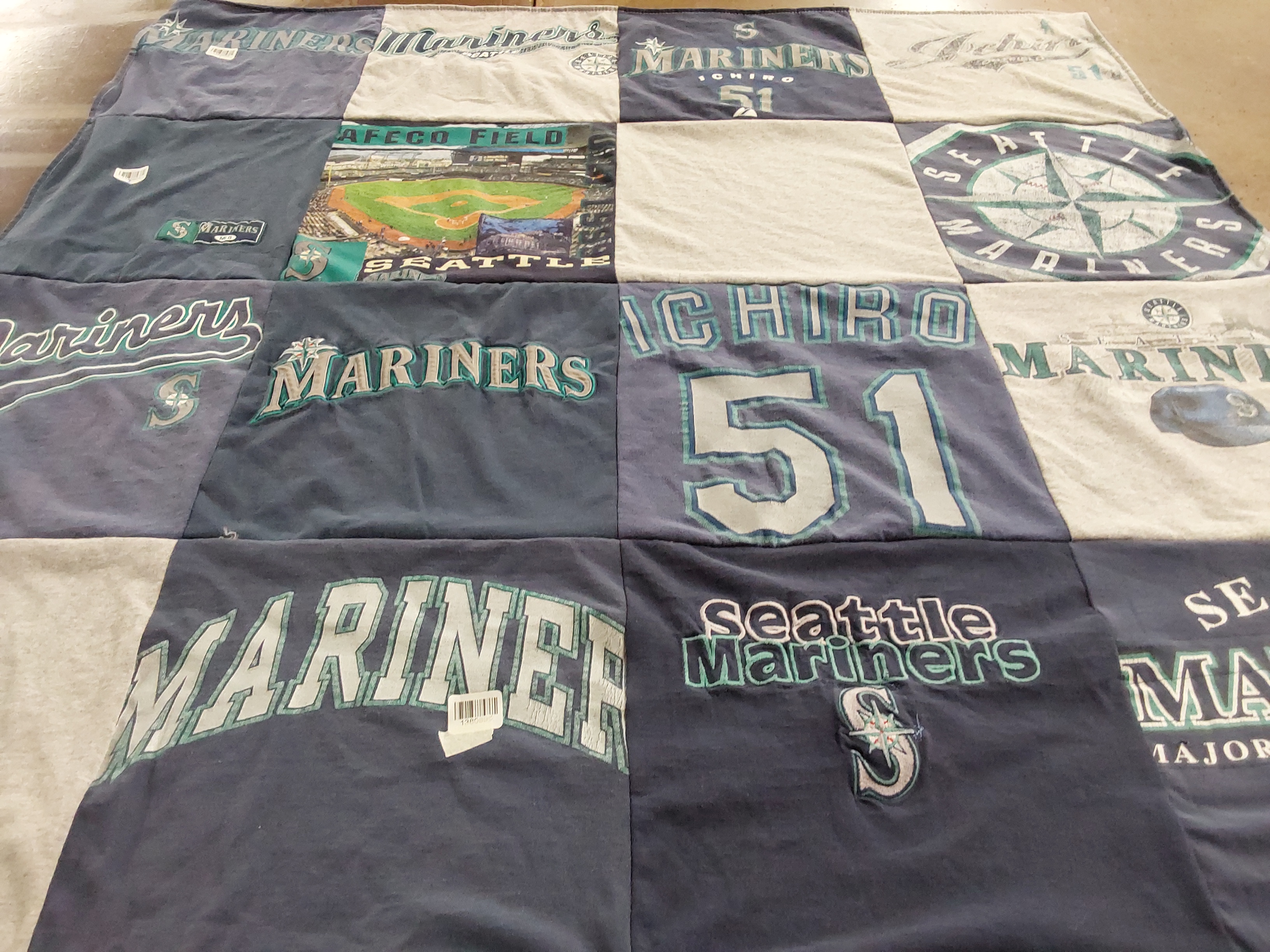 T-shirt quilt featuring seattle mariners by Beth from WA