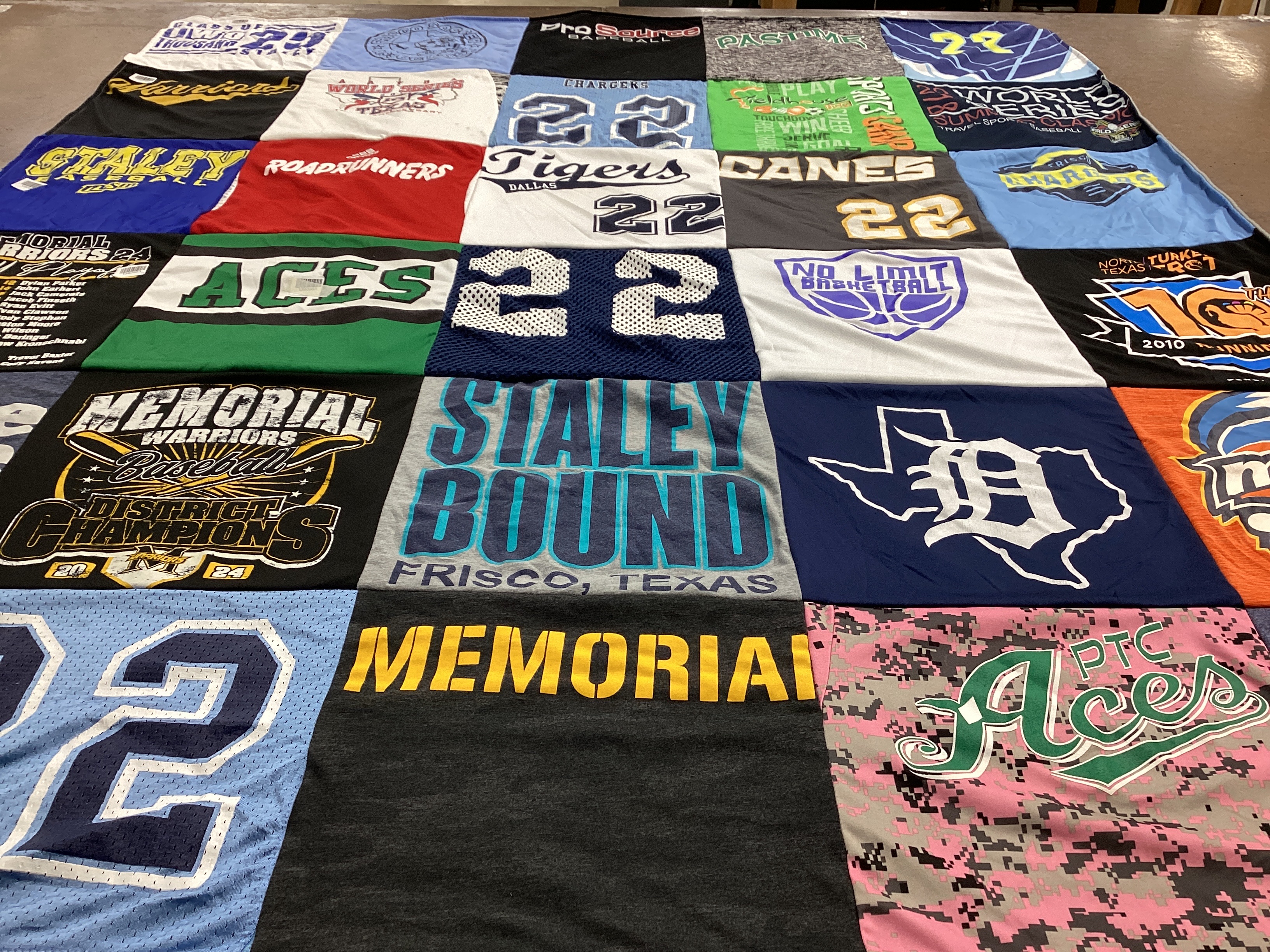 T-shirt quilt featuring frisco high school, dallas high school by Jill from TX