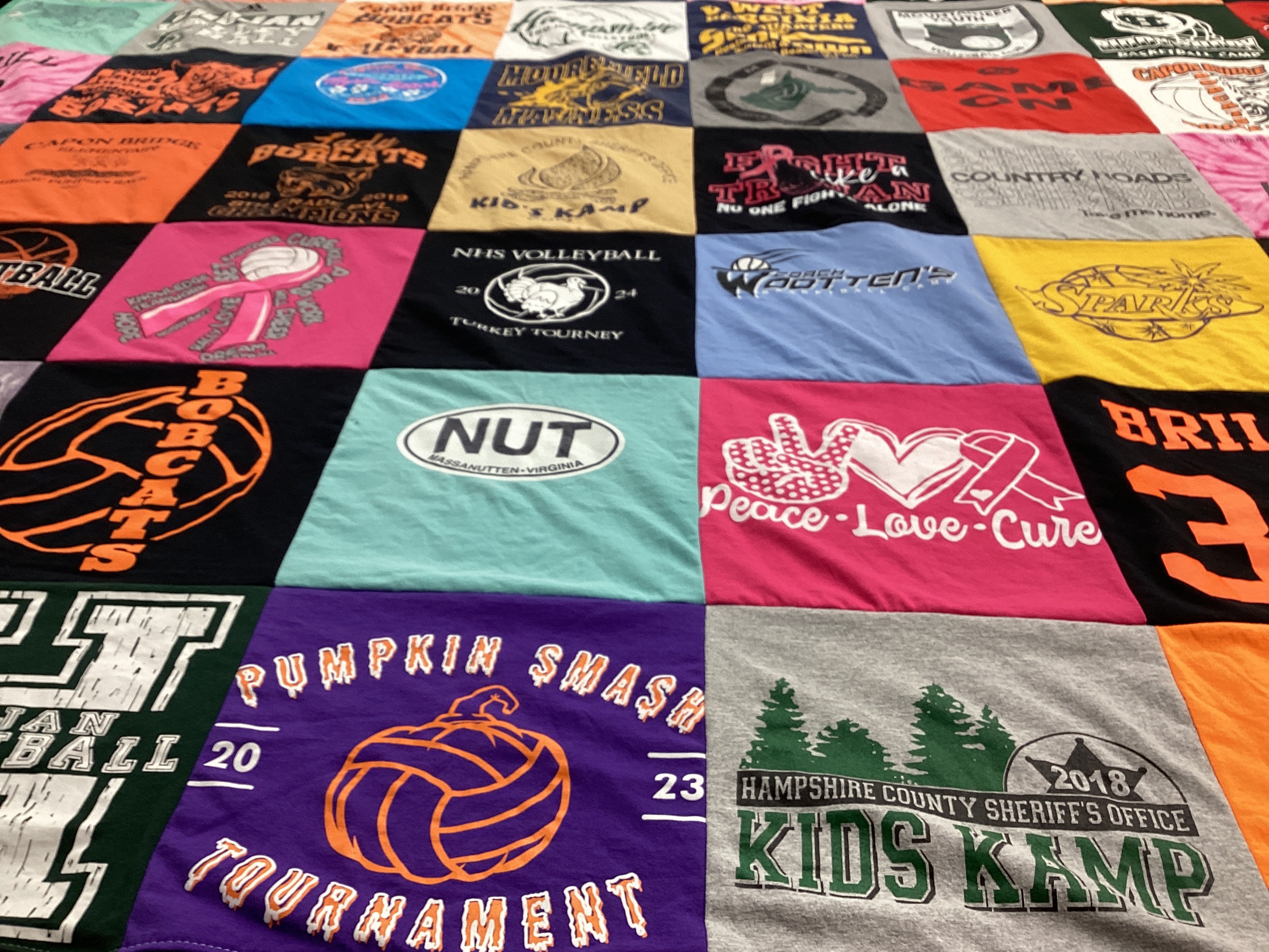 T-shirt quilt featuring bobcats, trojan by Amy from WV