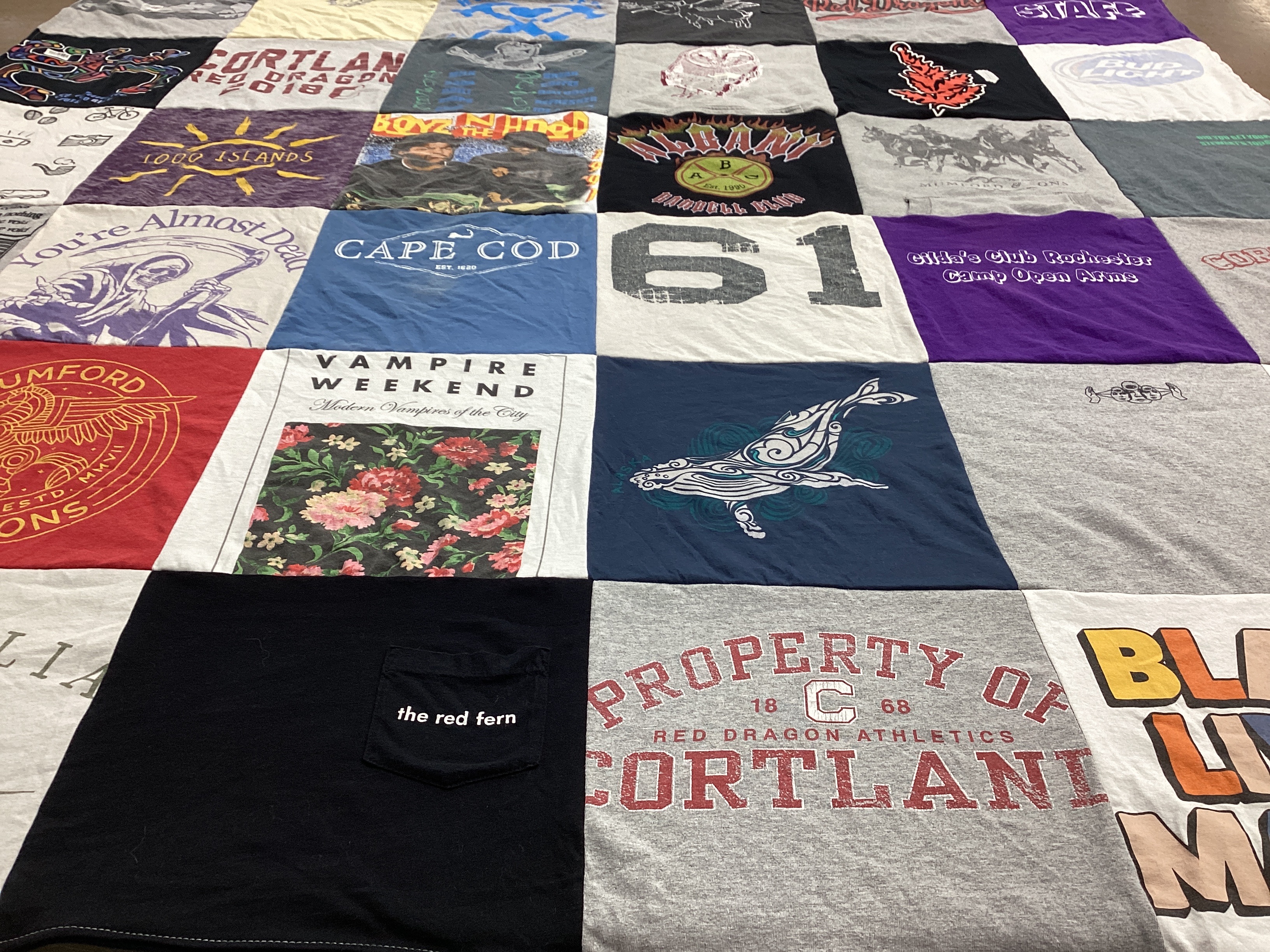 T-shirt quilt featuring portland dragons by Janay from NY